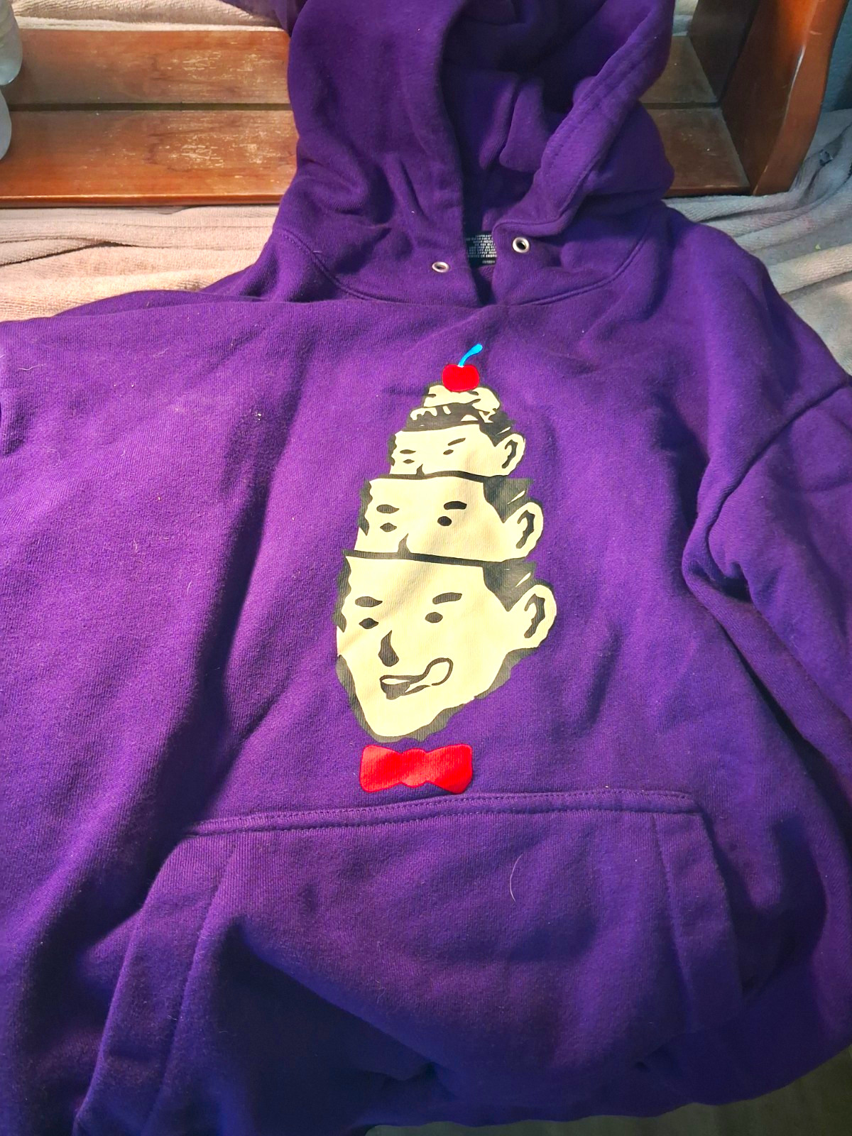 Icecream Purple Logo Graphic Pullover Hoodie Fleece Cotton Pockets Size S Icecream Purple Logo Graphic Pullover Hoodie Fleece Cotton Pockets Size S