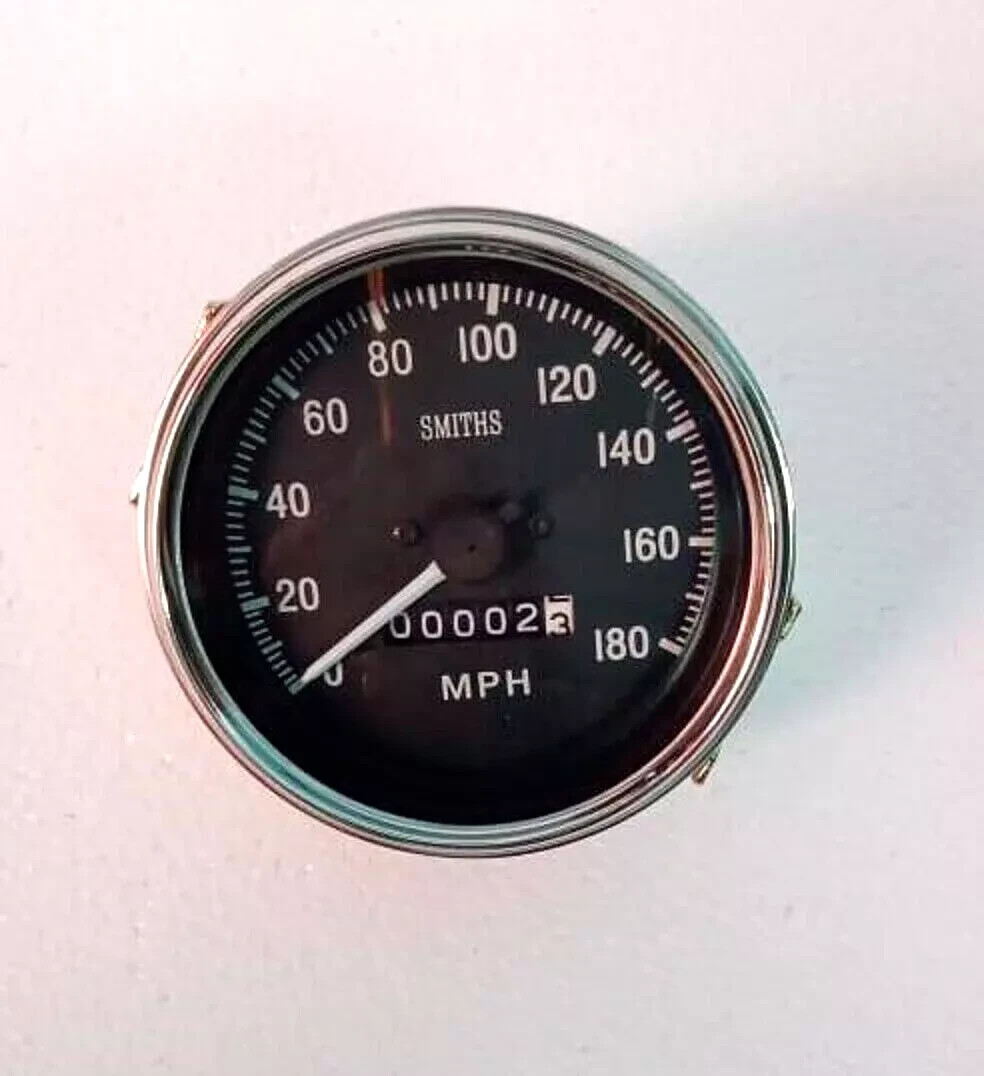 Classic Smiths 85 mm mechanical speedometer replica 180 mph 3 3/8\