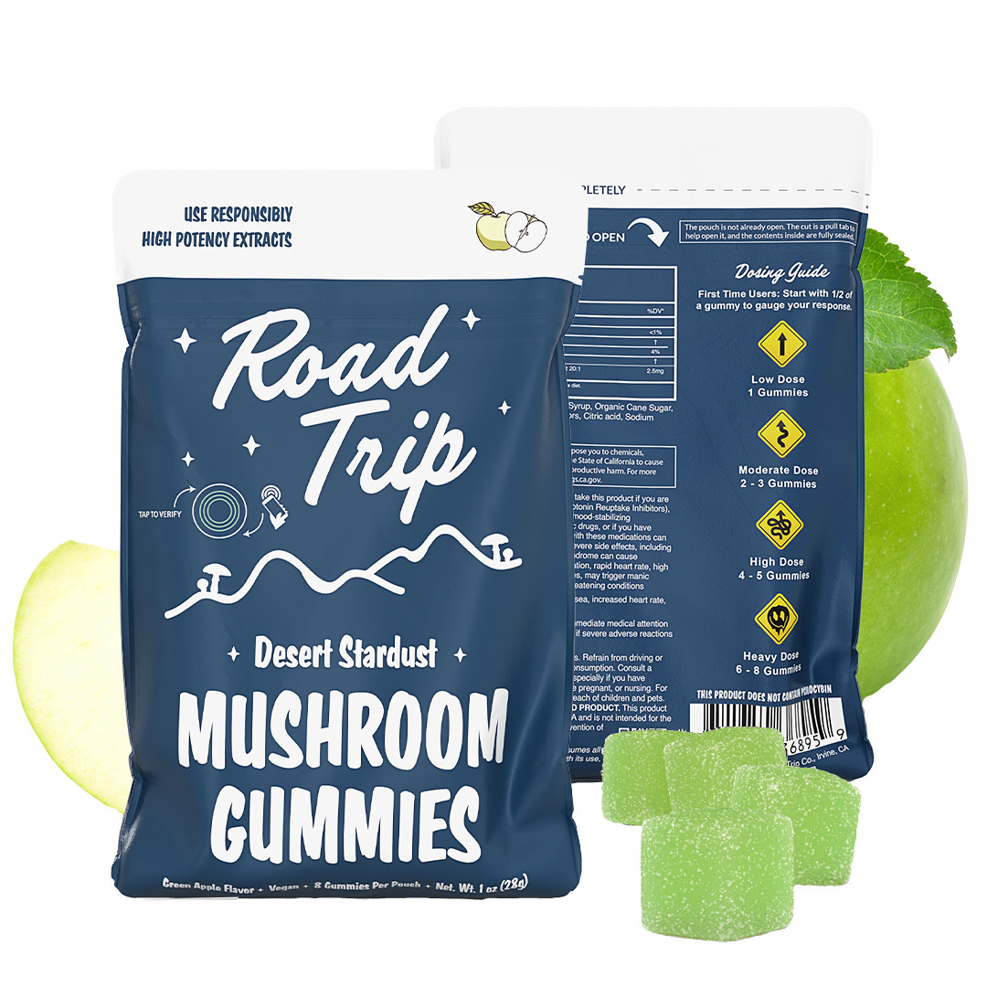 Road Trip - Nootropic Gummies 8 Count Mushroom Gummy - USA Made - Green Apple