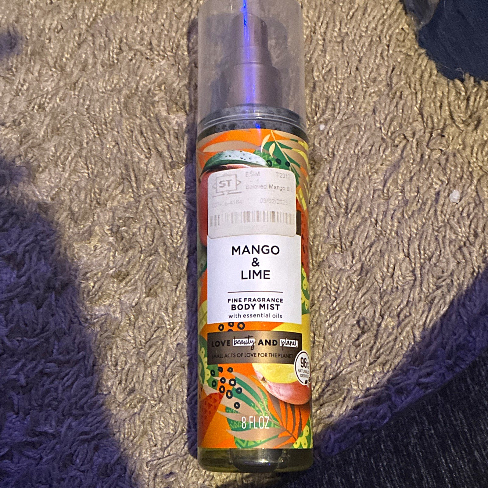 Love Beauty and Planet Mango & Lime Body Mist w/ Essential Oils 8 fl oz