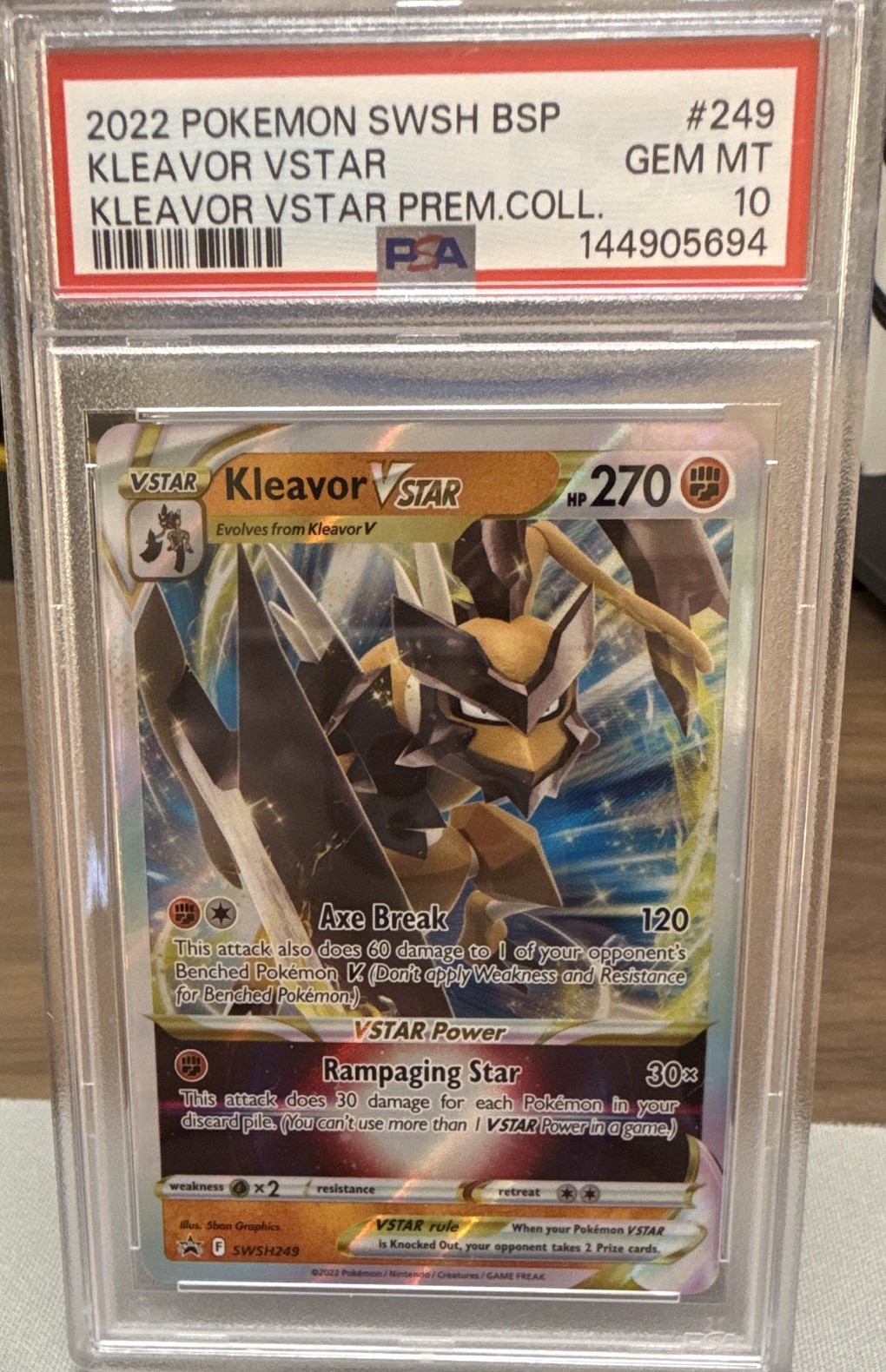Pokemon Kleavor VSTAR SWSH249 Sword & Shield Promo Holo PSA 10 Gem Mint Pokemon Kleavor VSTAR SWSH249 Sword & Shield Promo Holo PSA 10 Gem Mint
