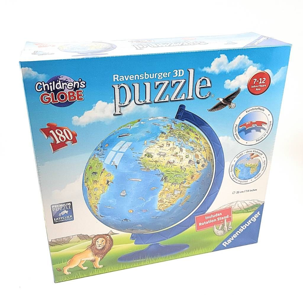 Ravensburger 3D Puzzle Globe With Stand 180 Pieces Premium Easy Click