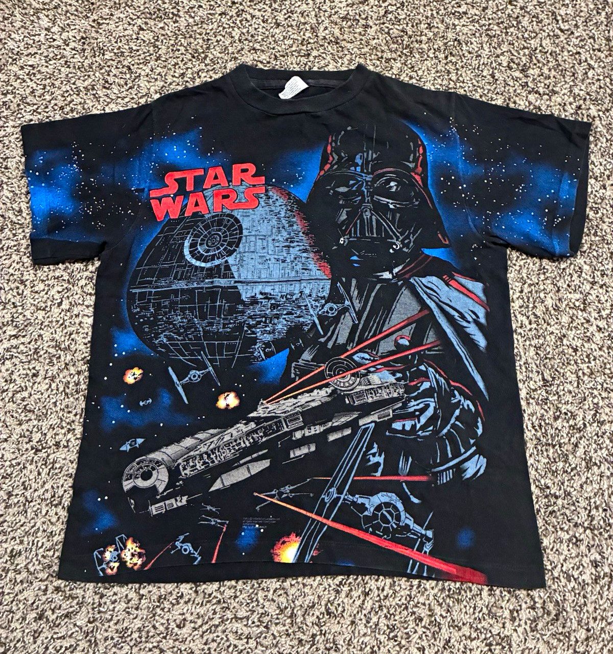 Rare Vintage 1996 In Advance Star Wars Darth Vader Graphic Print Shirt Black XL Rare Vintage 1996 In Advance Star Wars Darth Vader Graphic Print Shirt Black XL
