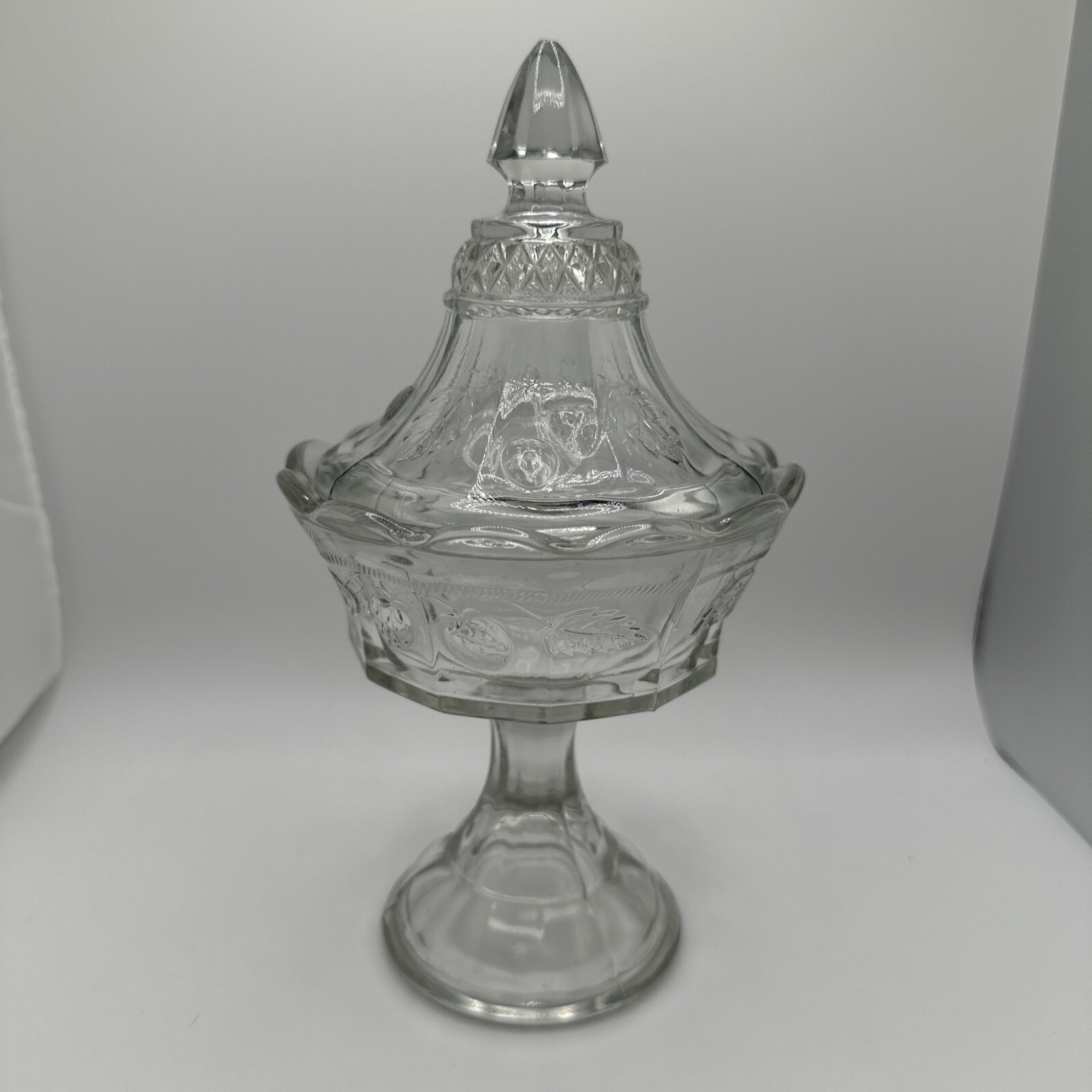 1911 H. Northwood Co. Strawberry & Cable Early American Pressed Glass Sweetmeat