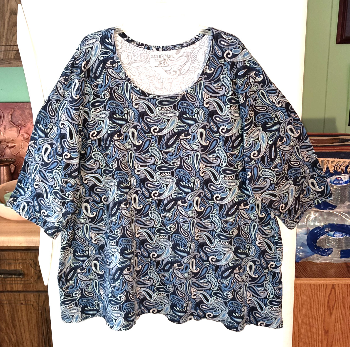 NEW CATHERINE\'S PAISLEY PRINT 100% COTTON TEE T SHIRT TOP PLUS SIZE 3X 26/28W NEW CATHERINE\'S PAISLEY PRINT 100% COTTON TEE T SHIRT TOP PLUS SIZE 3X 26/28W