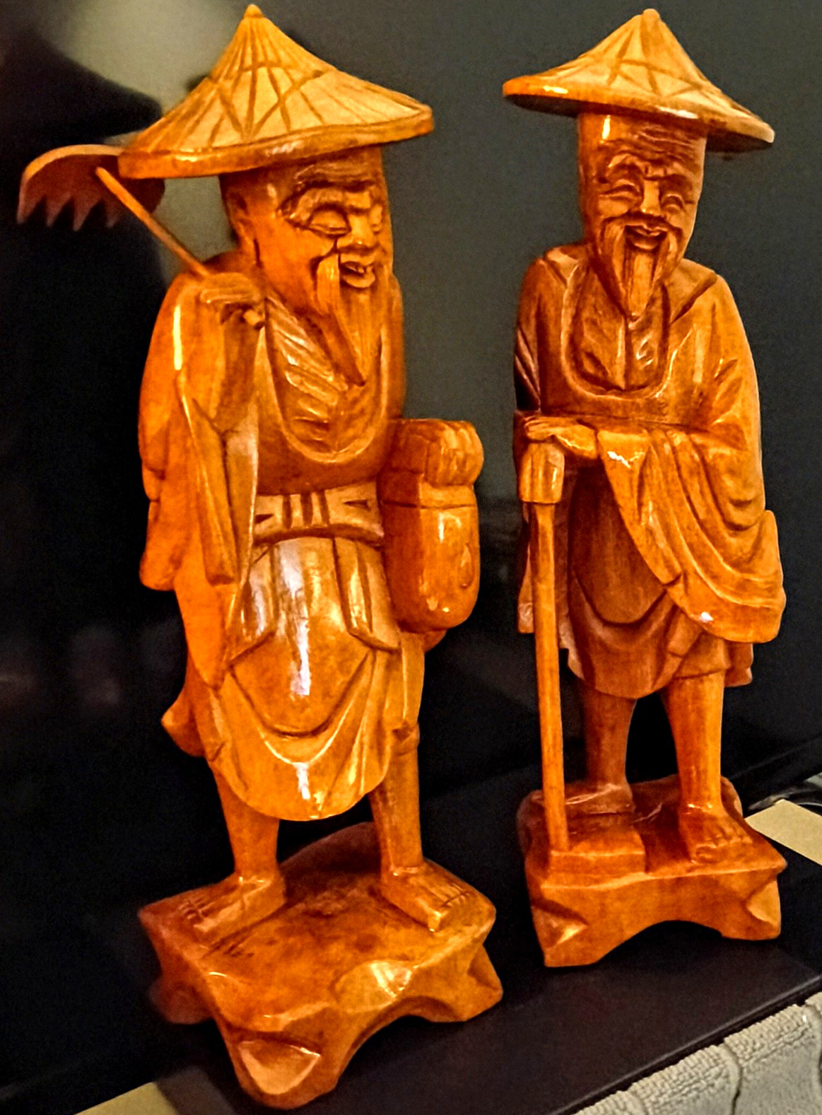 Vintage Mid-century Hand Carved Wood Asian 12 Vintage Mid-century Hand Carved Wood Asian 12