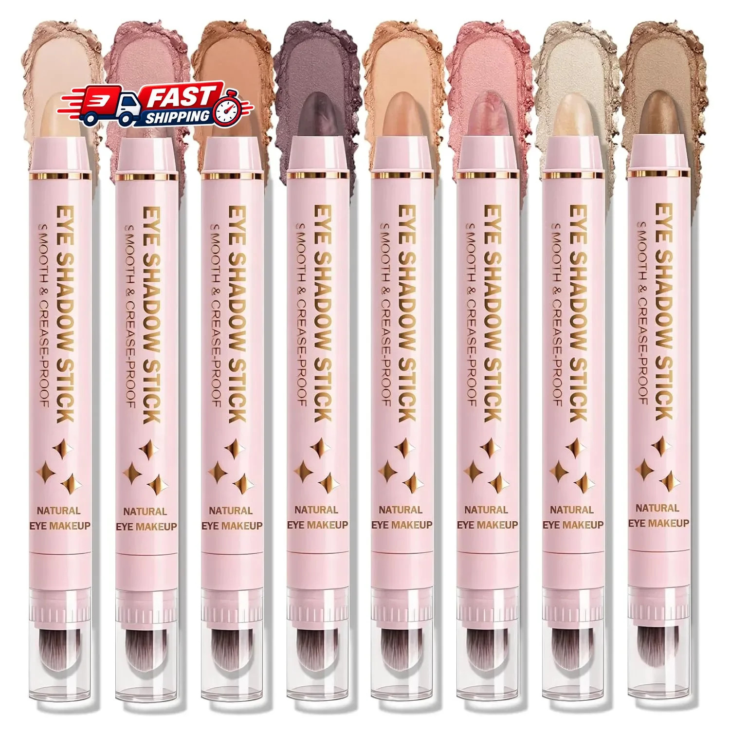 8 Colors Cream Eyeshadow Stick Set, Eye Shadow Brightener Stick Shimmer and Matt