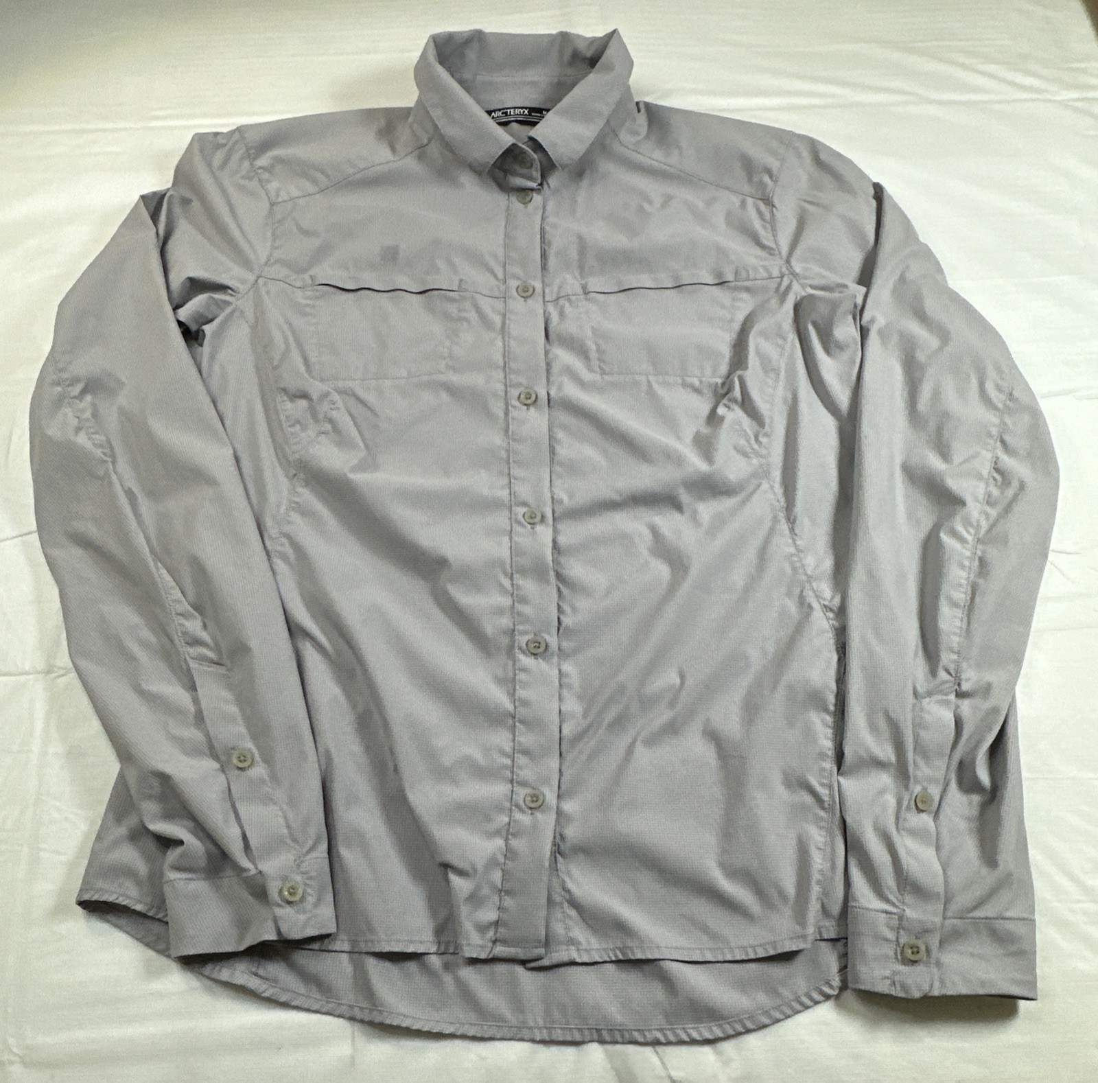 ARC\'TERYX FERNIE LS Shirt Roll Tab Sleeve Womens Gray Sz- M #6165 ARC\'TERYX FERNIE LS Shirt Roll Tab Sleeve Womens Gray Sz- M #6165