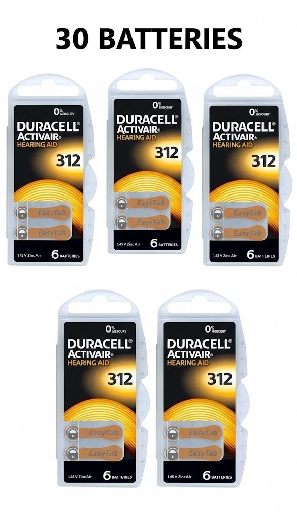 New Fresh Duracell Hearing Aid Batteries Size 312 Exp-2029 New Fresh Duracell Hearing Aid Batteries Size 312 Exp-2029