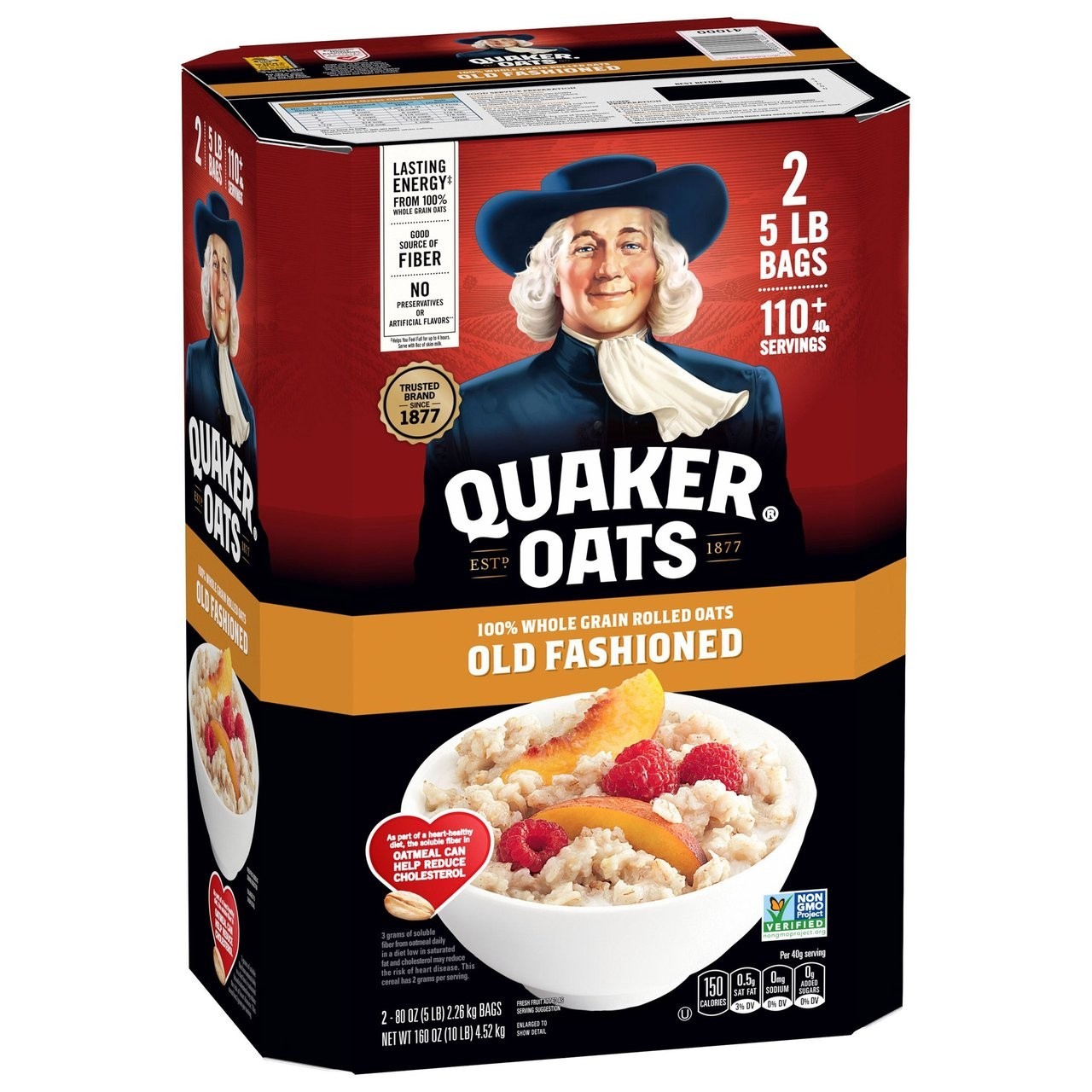 Quaker Old Fashioned Oats 10 lb Total Non GMO Rolled Oatmeal Bulk.