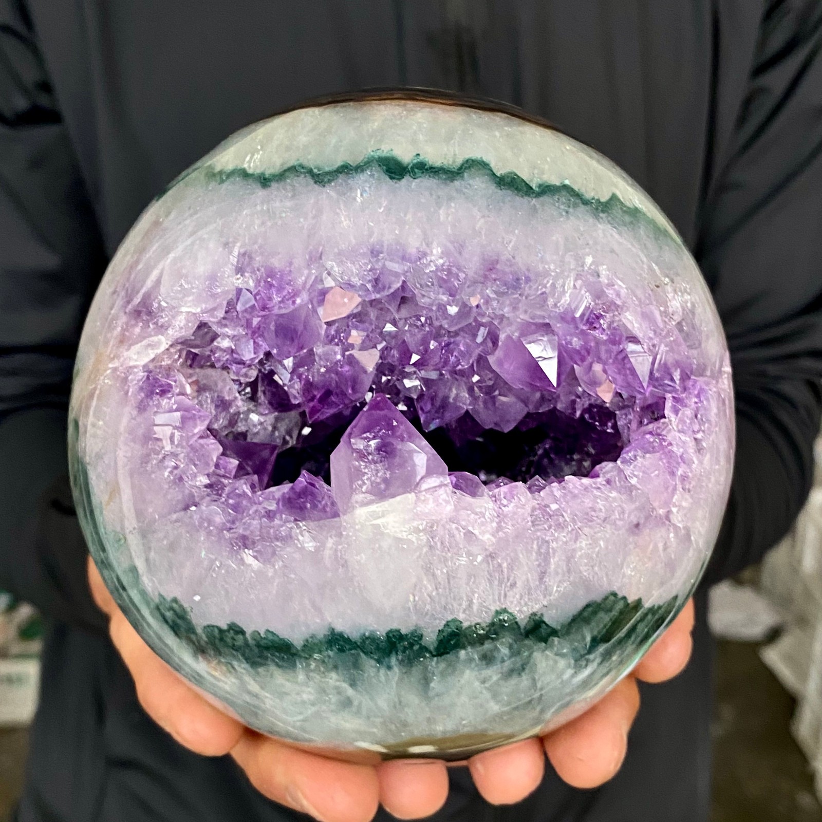 4.29LB Natural Amethyst Agate Opening Smile Quartz Cluster Crystal Specimen Heal