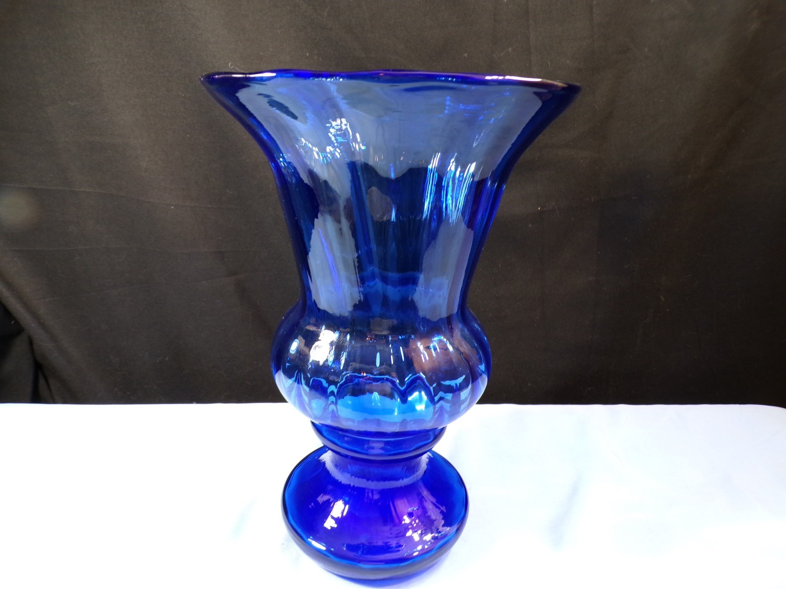 Fenton Cobalt Blue Glass Large Urn Shaped Vase 10 5/8\