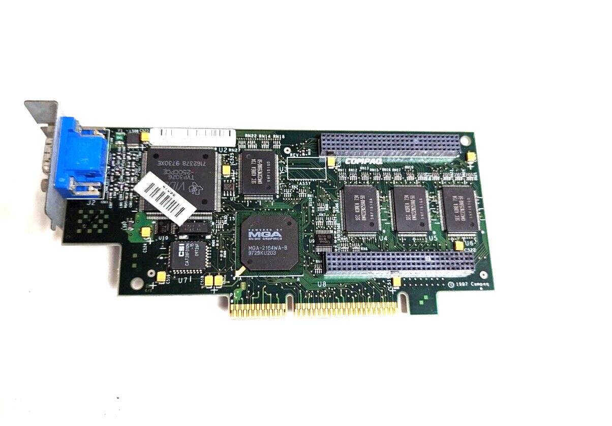 Rare Compaq 64 bit VGA PCI Card with Texas Instruments and MGA -2164WA chips Rare Compaq 64 bit VGA PCI Card with Texas Instruments and MGA -2164WA chips