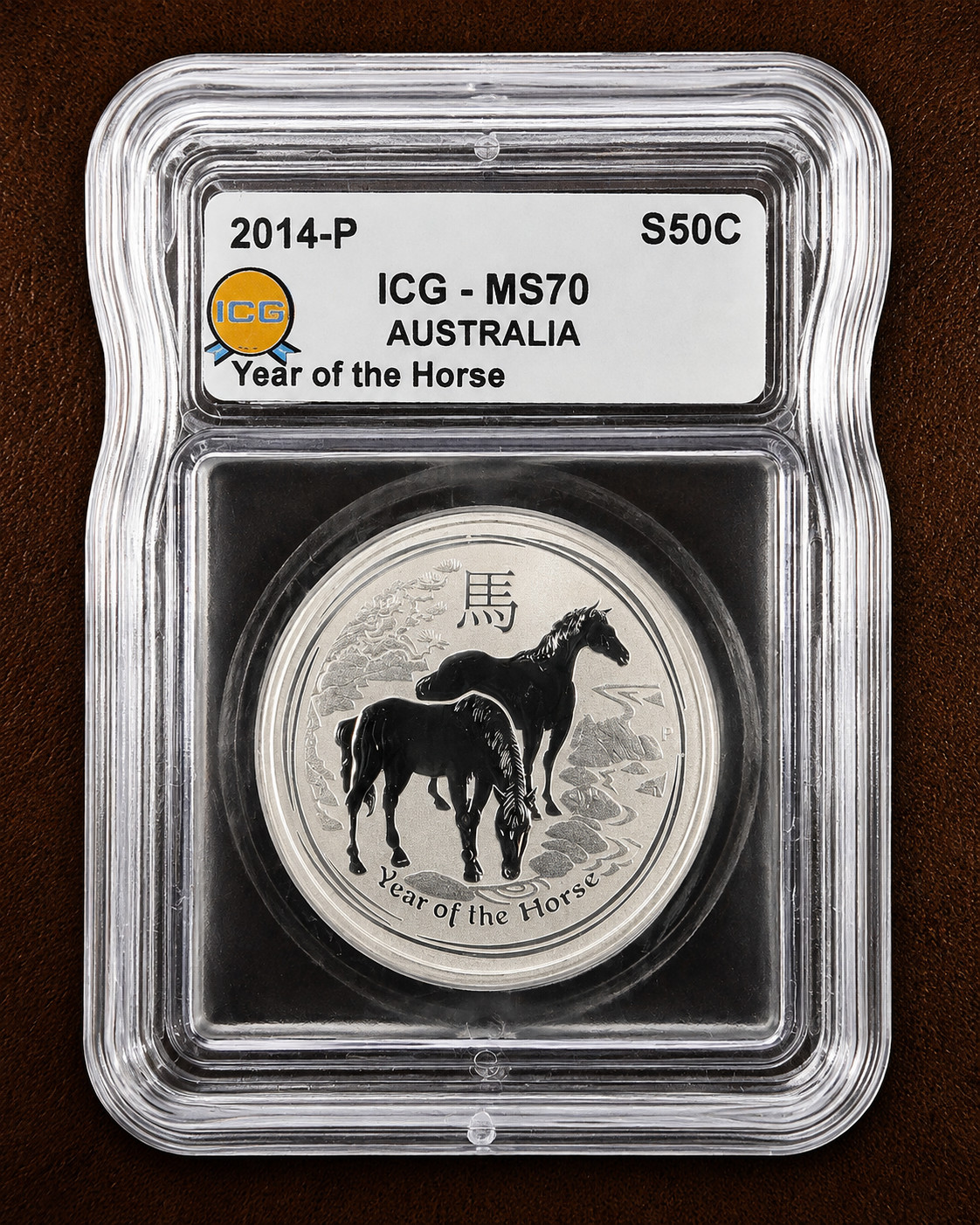 2014-P Australia Year Horse 1/2 oz Silver 50C ICG MS70 Lunar Series II 2014-P Australia Year Horse 1/2 oz Silver 50C ICG MS70 Lunar Series II