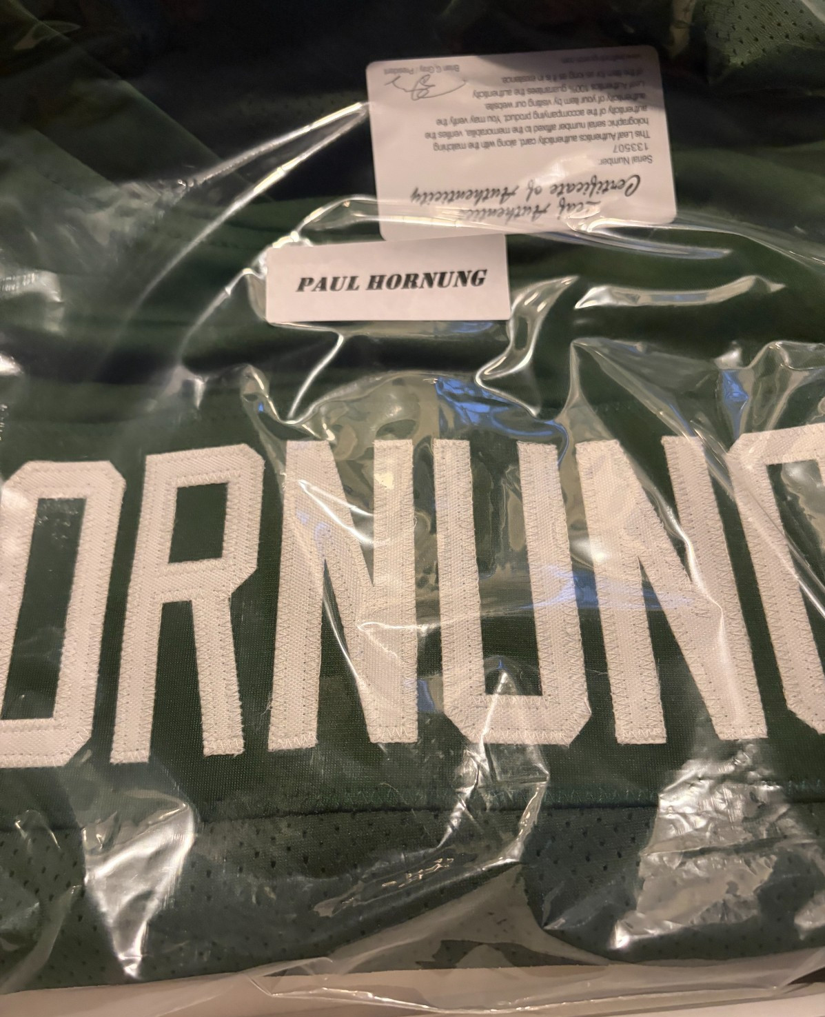 Paul Hornung Autographed Jersey Leaf 2018 Series NIB Paul Hornung Autographed Jersey Leaf 2018 Series NIB