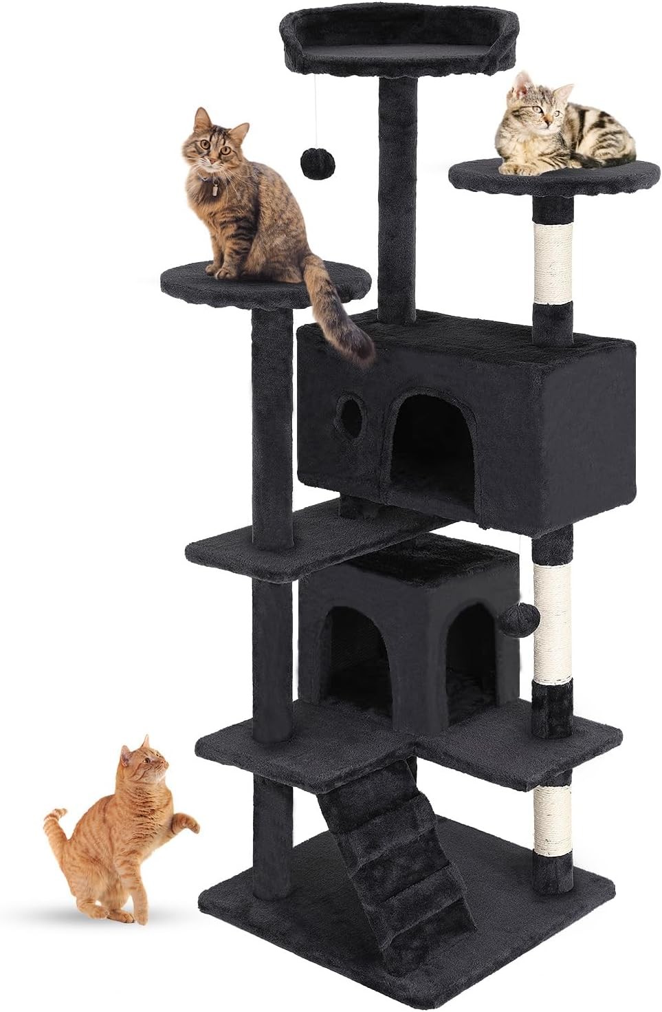 Arbol para gatos de 137 cm 54 pulgadas torre para gatos multinivel rascador Arbol para gatos de 137 cm 54 pulgadas torre para gatos multinivel rascador