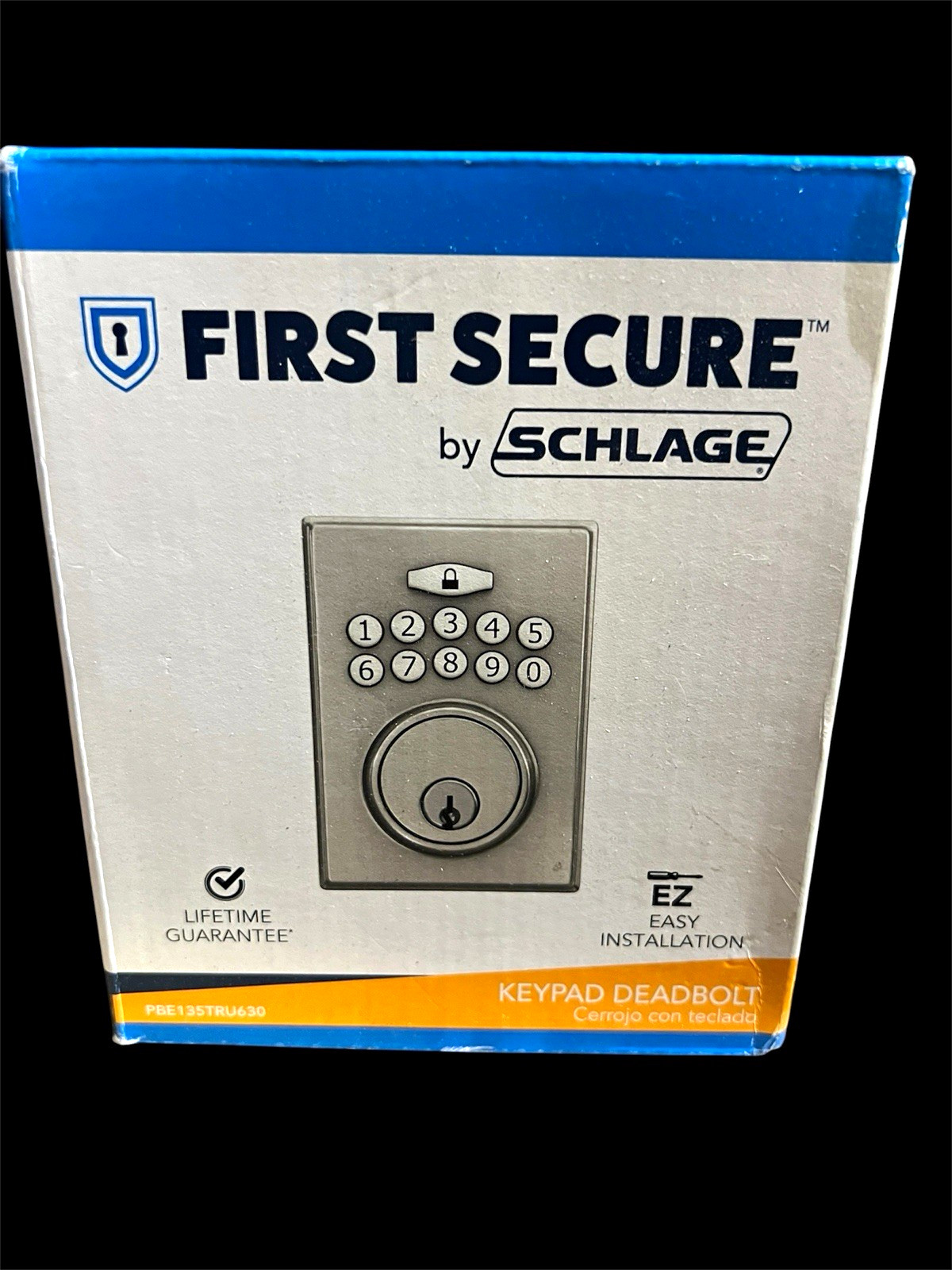 First Secure by Schlage Keypad Deadbolt Satin Silver PBE13STRU630 First Secure by Schlage Keypad Deadbolt Satin Silver PBE13STRU630