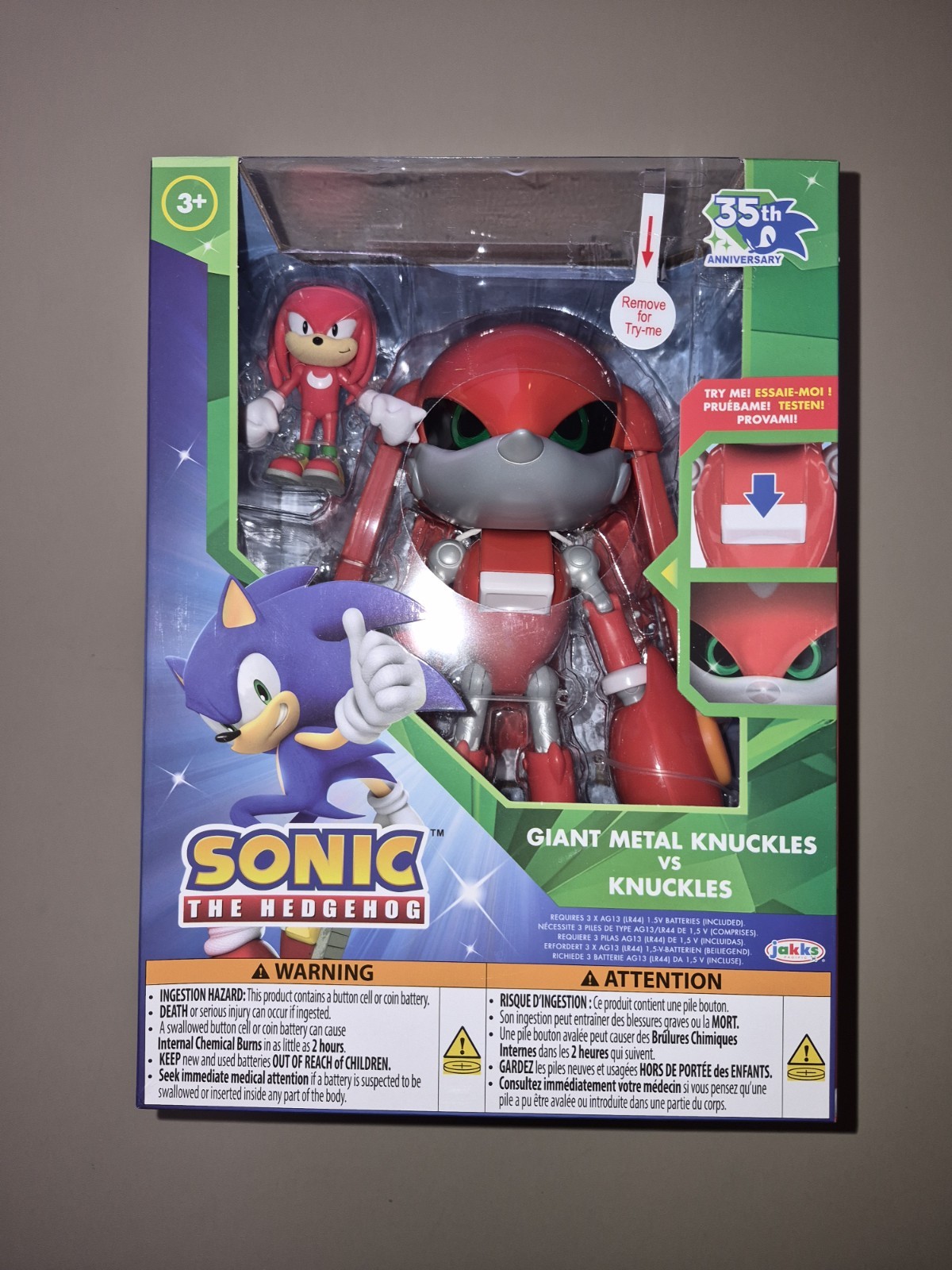 Sonic The Hedgehog 35th Anniversary Giant Metal Knuckles VS Knuckles New Sonic The Hedgehog 35th Anniversary Giant Metal Knuckles VS Knuckles New