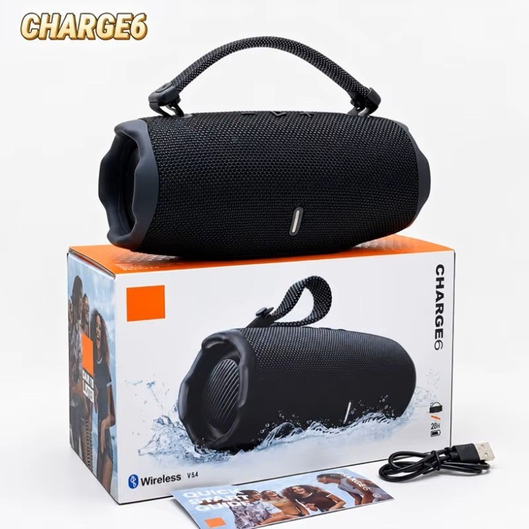 CHARGE6 Wireless Portable Bluetooth Black Speaker plus Accessories - Brand New