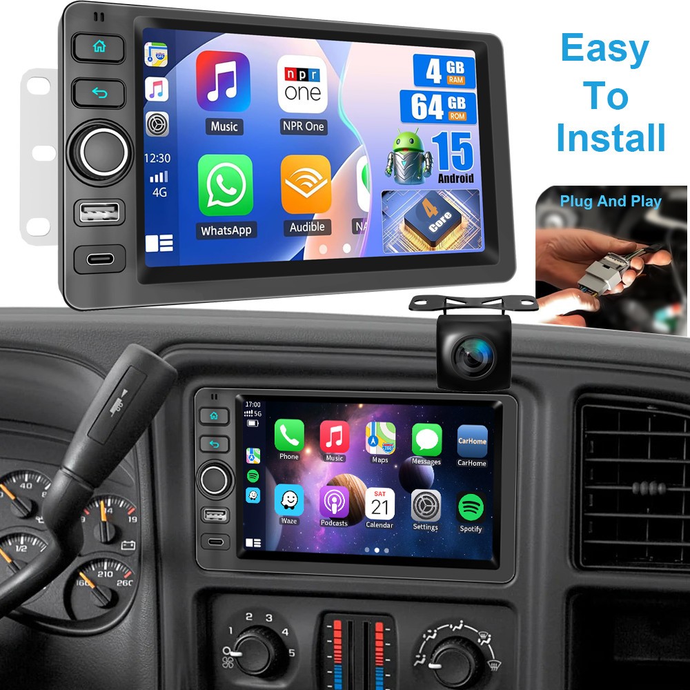 For 2004-2006 Chevy SSR Android 15 Carplay Car Stereo Radio GPS Navi WIFI BT SWC
