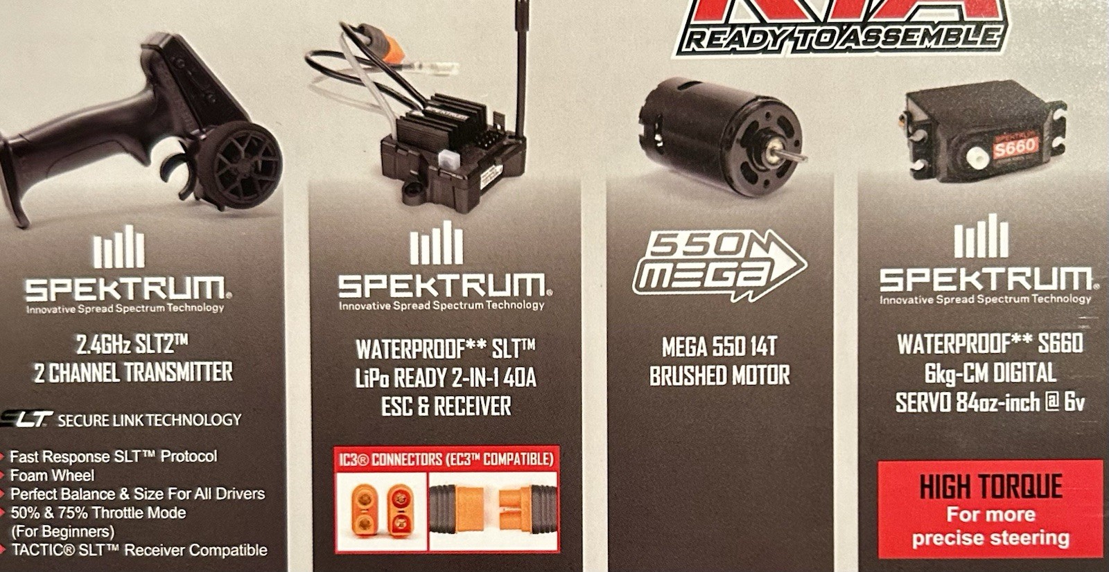 ARRMA GORGON OEM SPEKTRUM Power System w/transmitter,ESC,Receiver & Servo