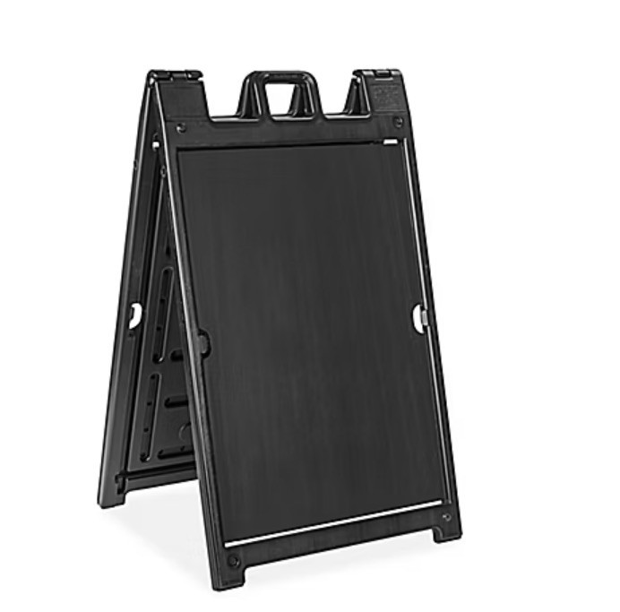 Plastic A-Frame Sign - Standard, 25”X 45” Black (ULINE/Showcase /events H-6104BL Plastic A-Frame Sign - Standard, 25”X 45” Black (ULINE/Showcase /events H-6104BL