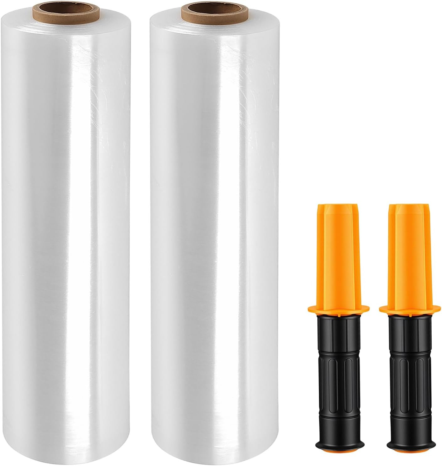2 Pcs Stretch Wrap with Handles, 15 in X 1000 Ft, 60 Gauge Industrial Strength