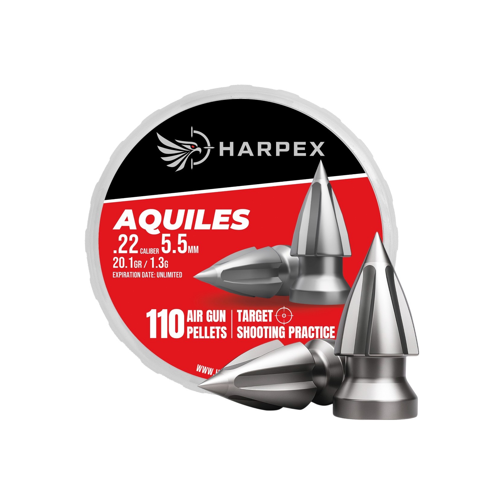 Harpex Aquiles .22 ( 5.5mm) Caliber Airgun Pellets 20.1gr Pointed Arrowhead Lead Harpex Aquiles .22 ( 5.5mm) Caliber Airgun Pellets 20.1gr Pointed Arrowhead Lead