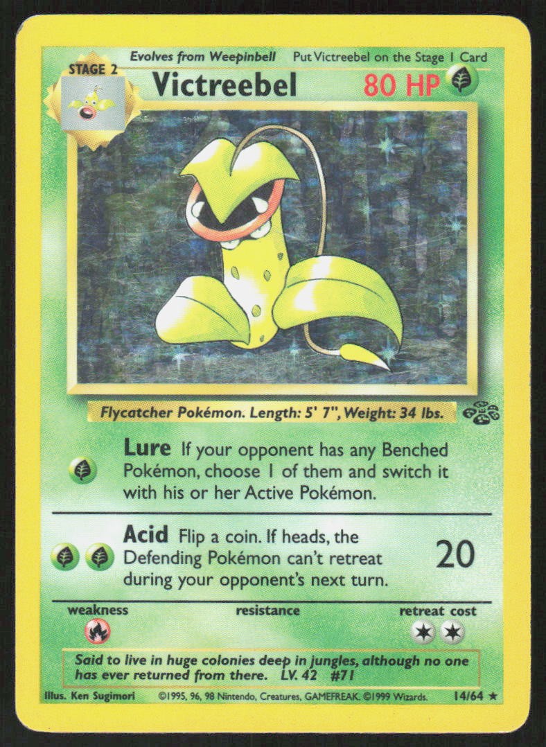 Victreebel 14/64 Rare Jungle Pokemon Unlimited Holo Moderately Played