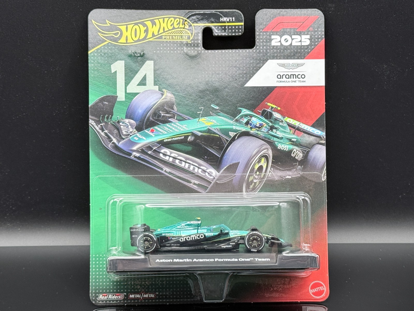 Hot Wheels Aston Martin Aramco F1 Racing #14 Fernando Alonso HRV11-956M  1/64