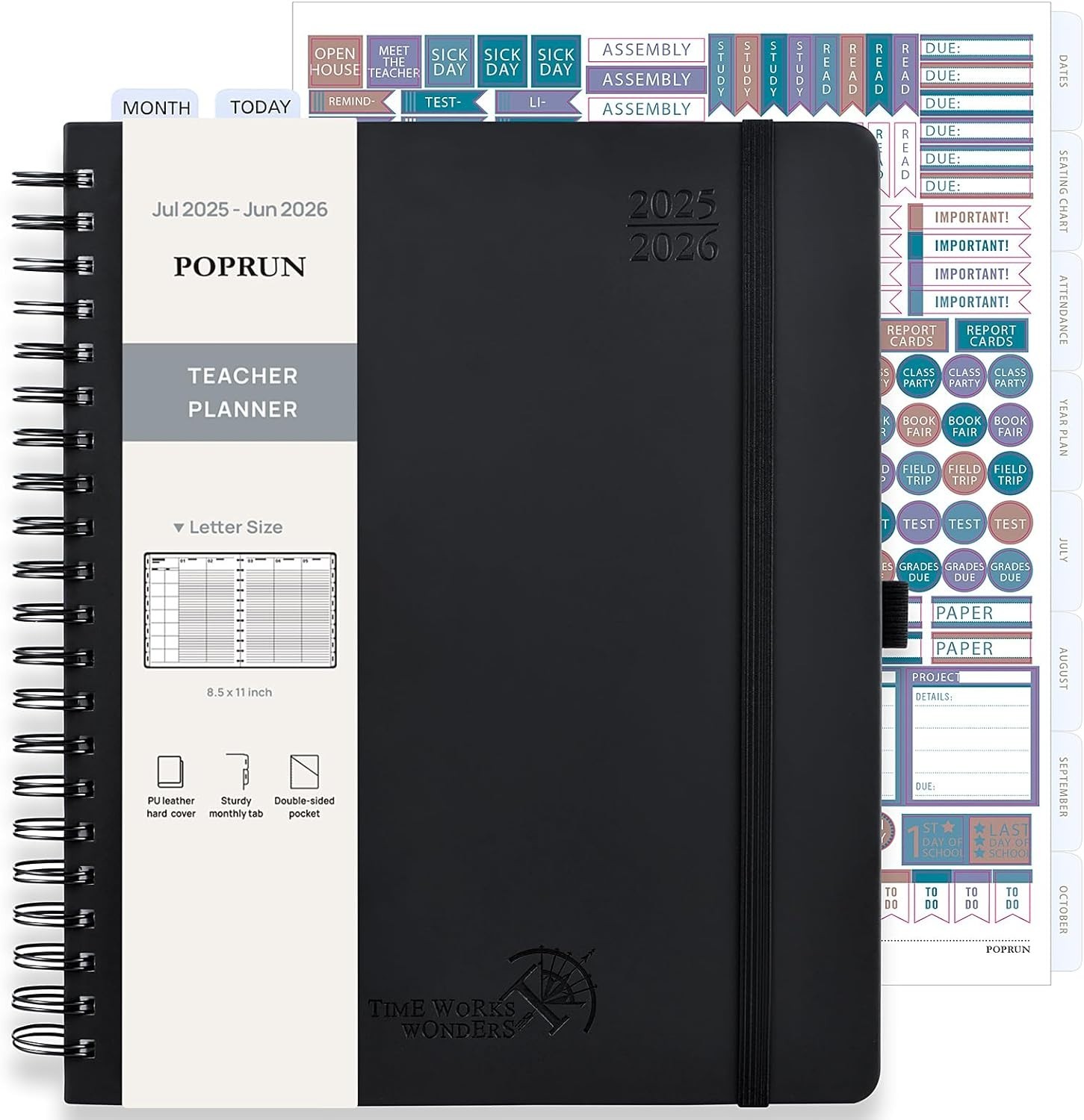 POPRUN Teacher Planner 2026-2027, 8.5 POPRUN Teacher Planner 2026-2027, 8.5