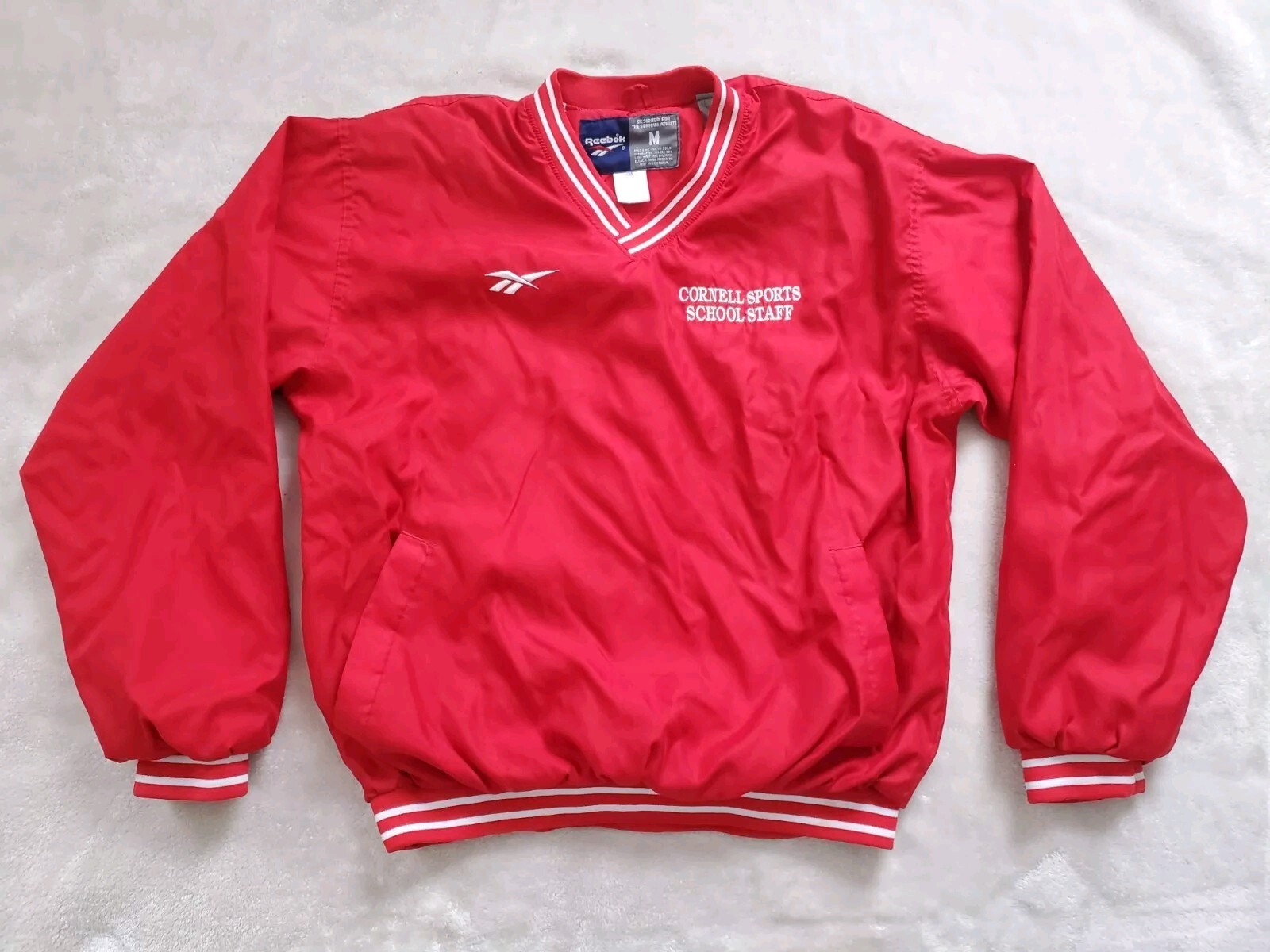 Vtg Cornell University Pullover Windbreaker Medium 90s Reebok Athletics Sports