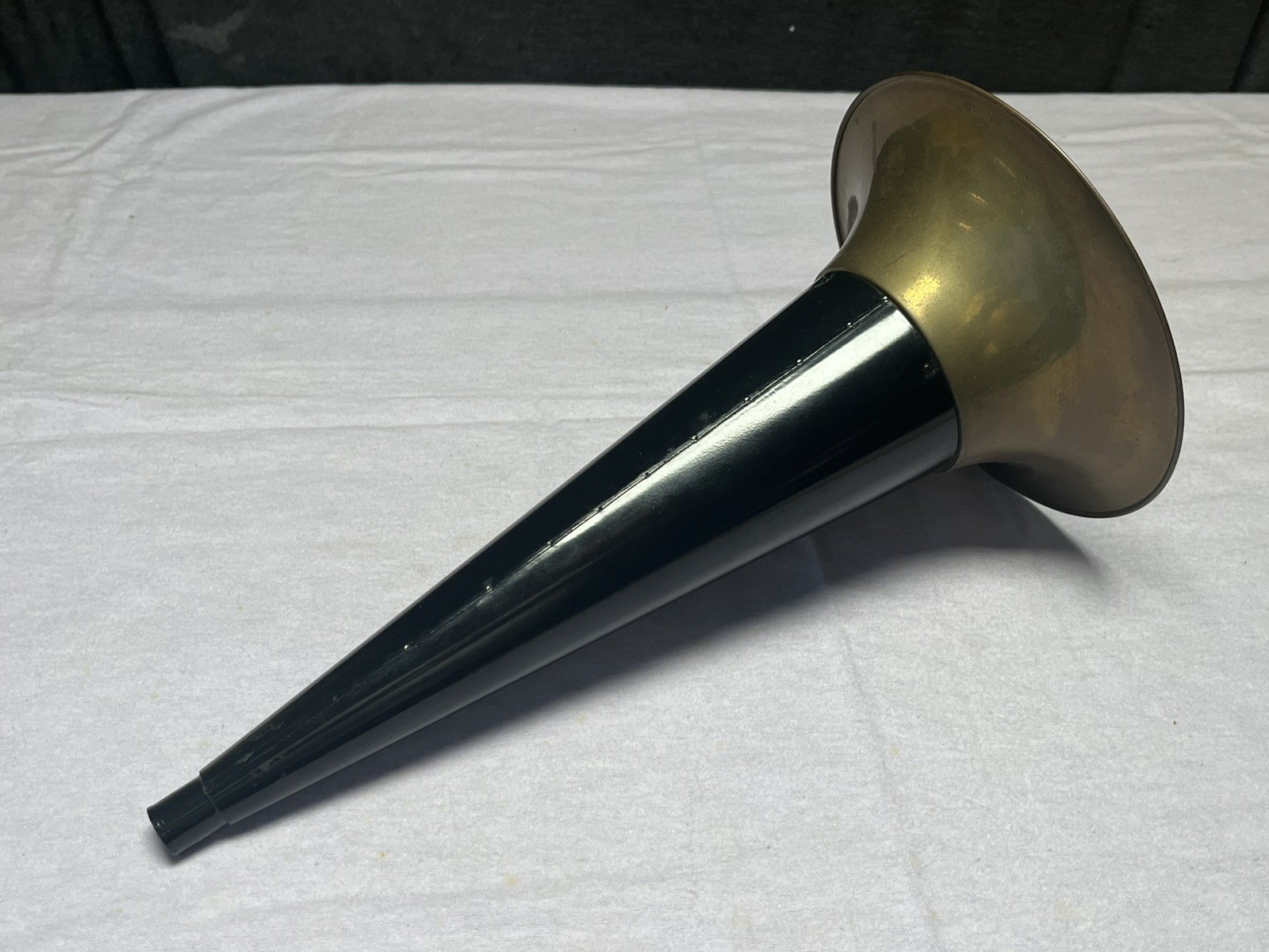 Vintage Antique Black & Brass Phonograph Horn Victrola Gramophone 14” Metal Bell