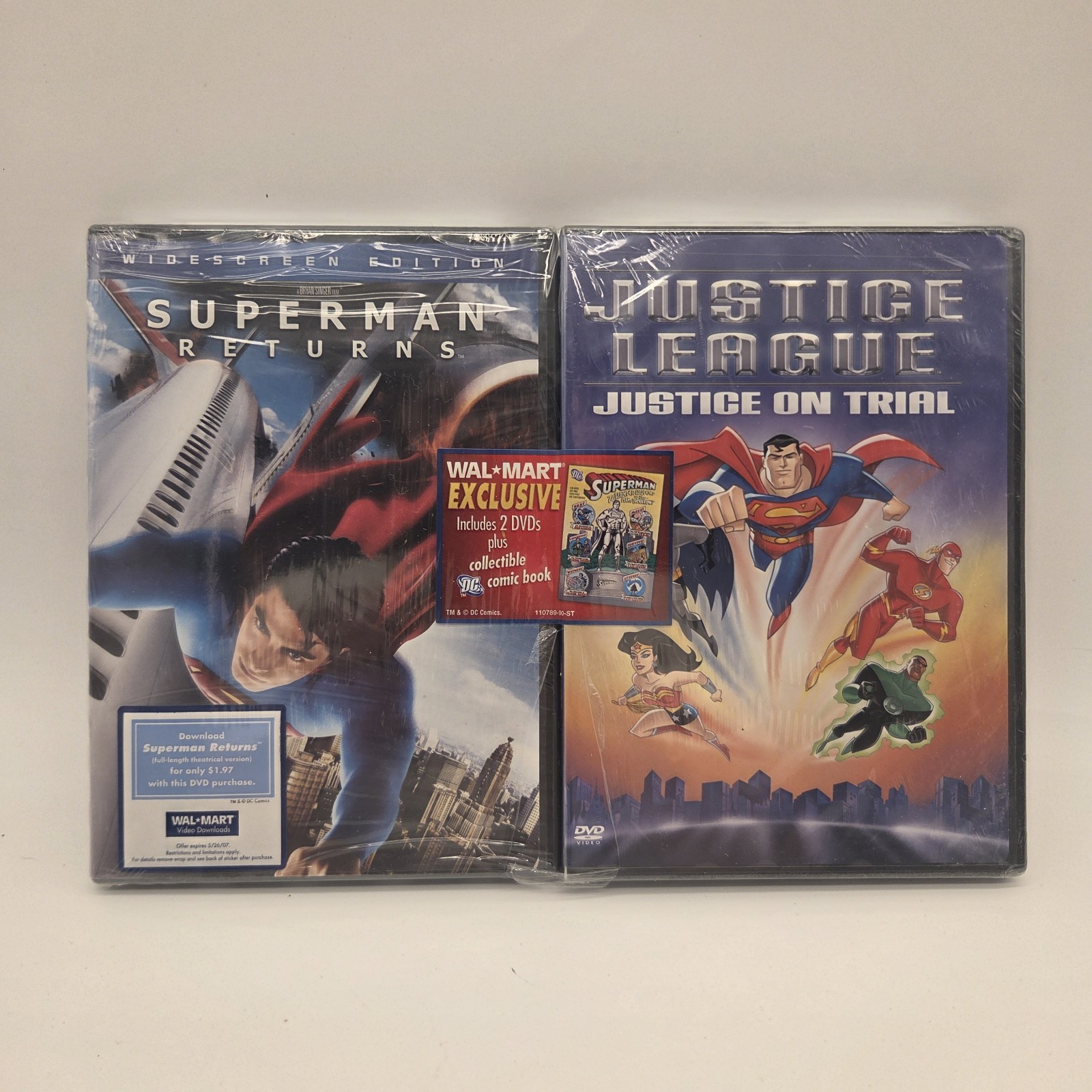 SUPERMAN Justice League on Trial-Returns NEW 2 DVD+COMIC