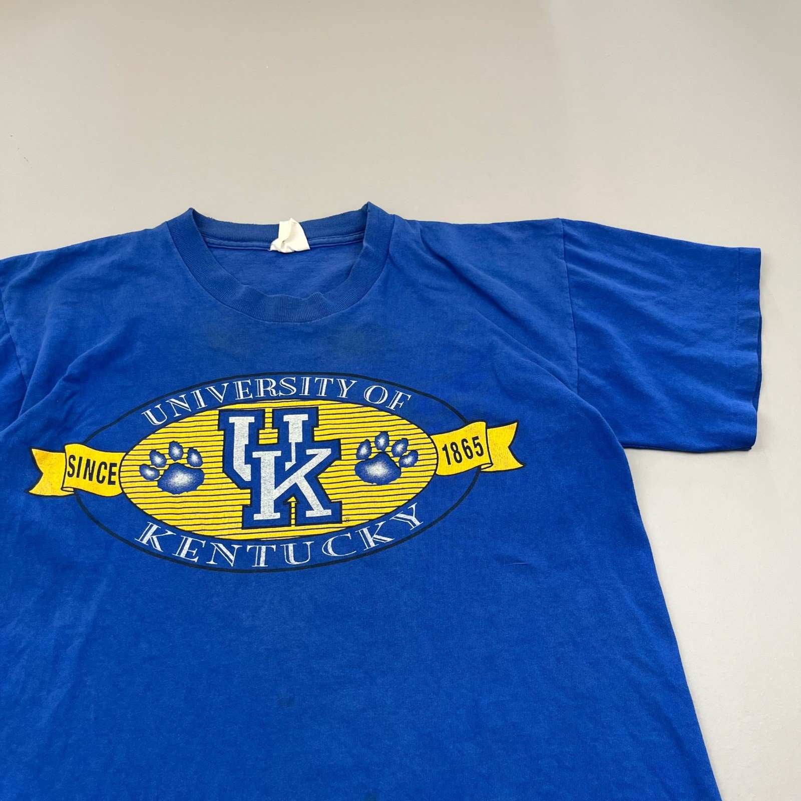 Vintage University of Kentucky T-Shirt Mens M Blue Distressed UK 80s Faded USA
