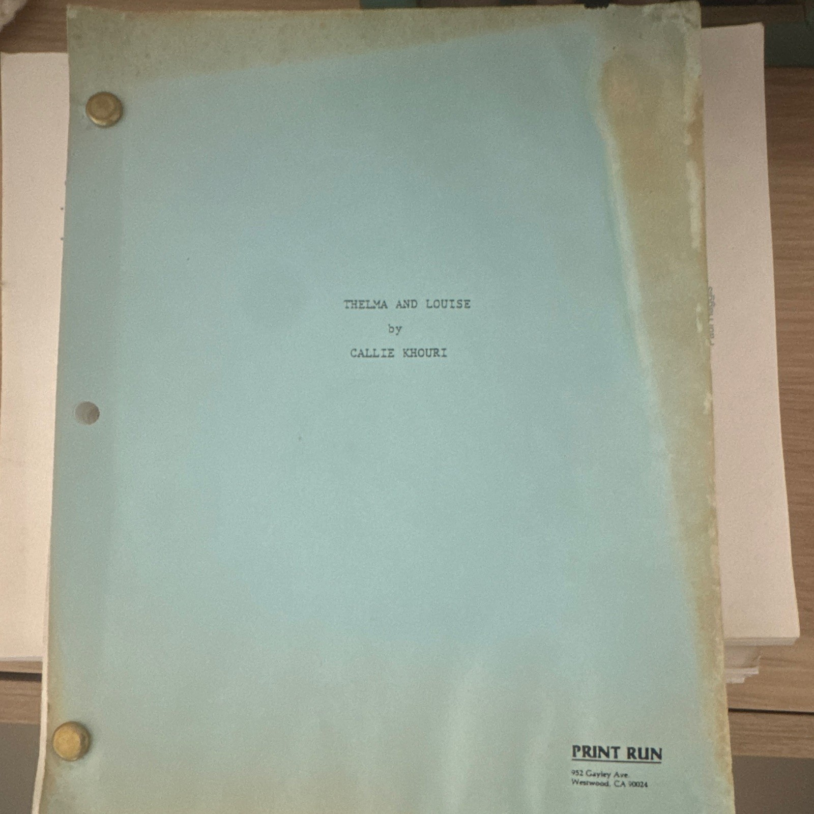 Thelma and Louise Original Movie Script Screenplay by Callie Khouri June 1989 Thelma and Louise Original Movie Script Screenplay by Callie Khouri June 1989