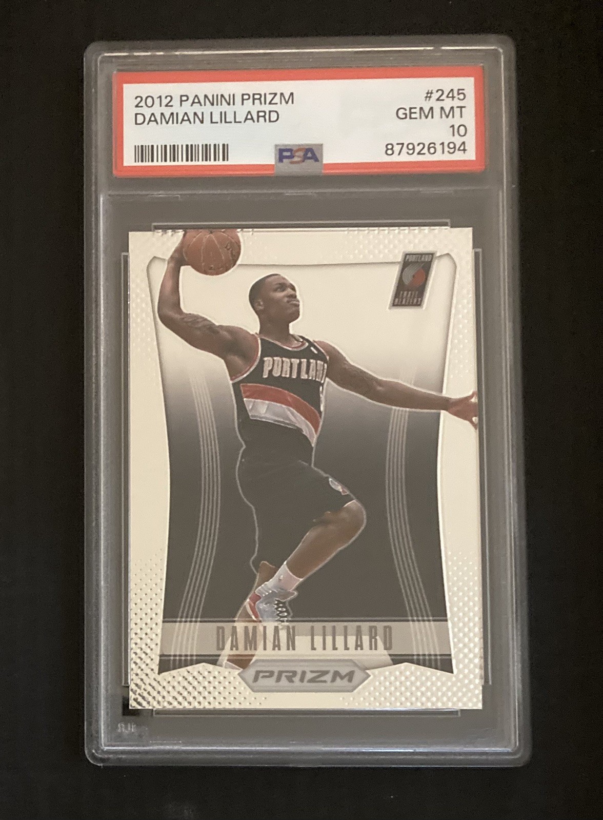 2012 Panini Prizm #245 Damian Lillard RC Rookie PSA 10 GEM MT 2012 Panini Prizm #245 Damian Lillard RC Rookie PSA 10 GEM MT