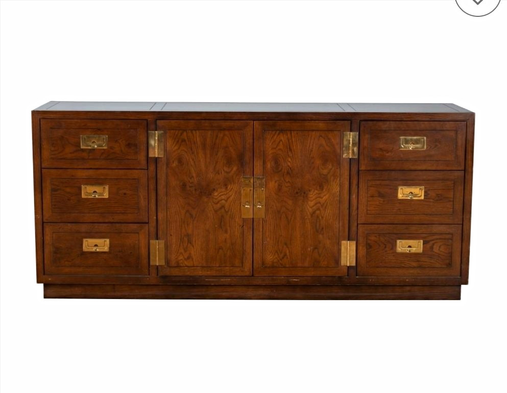 Henredon Brown Wood Sideboard Buffet Cabinet 6 Drawers 2 Doors 68x30 Henredon Brown Wood Sideboard Buffet Cabinet 6 Drawers 2 Doors 68x30