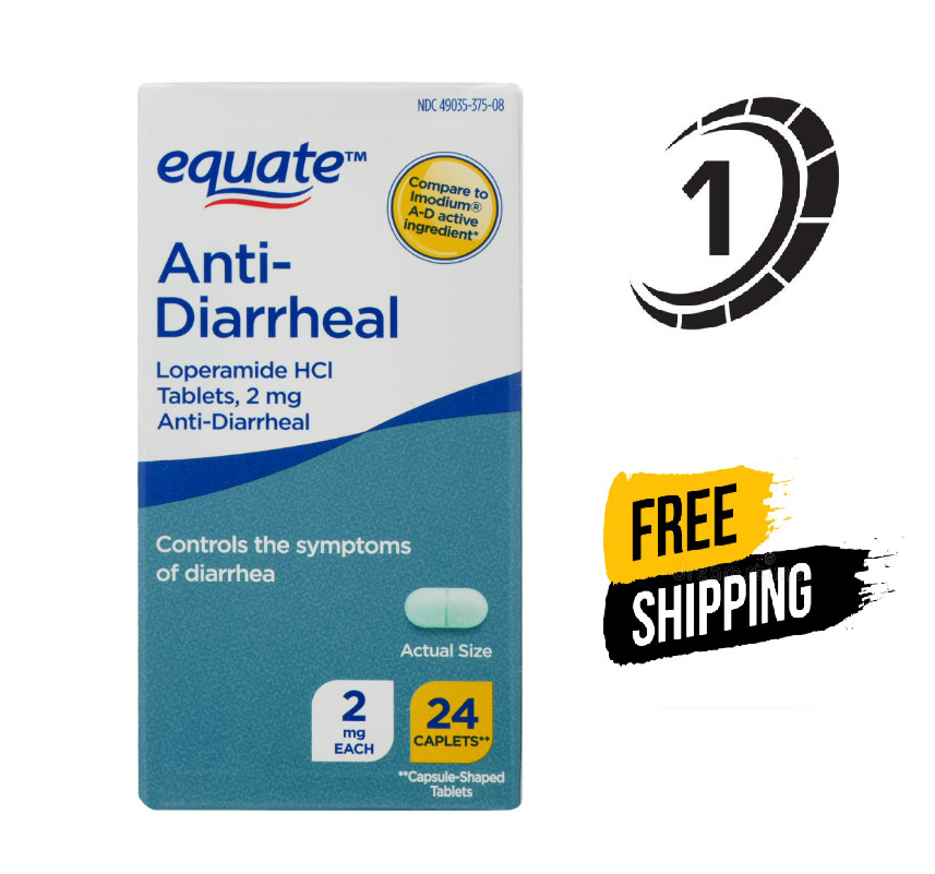 Equate Anti‑Diarrheal 2mg Tablets for Occasional Diarrhea, 24 Count