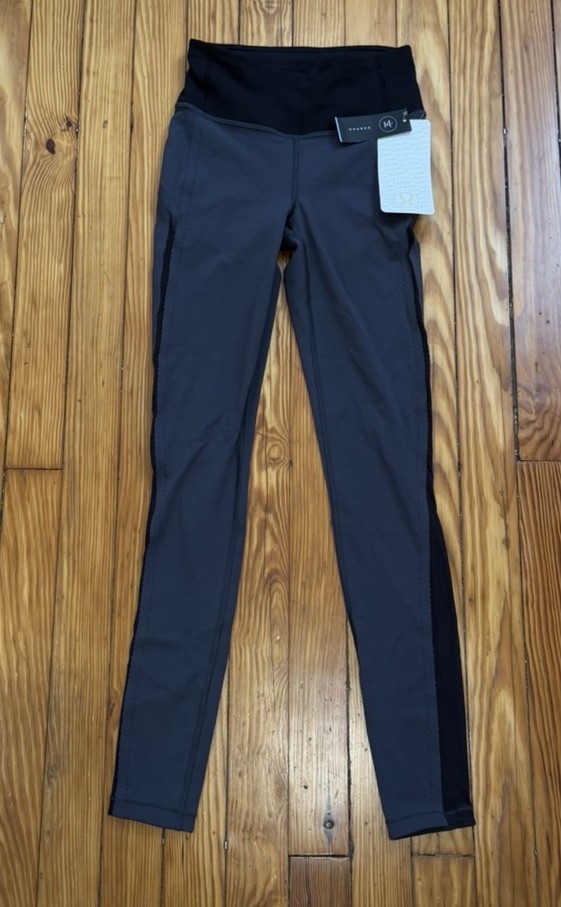 NEW Lululemon Smooth Stride Full Length Tight Leggings Gray Black Size 2 NEW Lululemon Smooth Stride Full Length Tight Leggings Gray Black Size 2