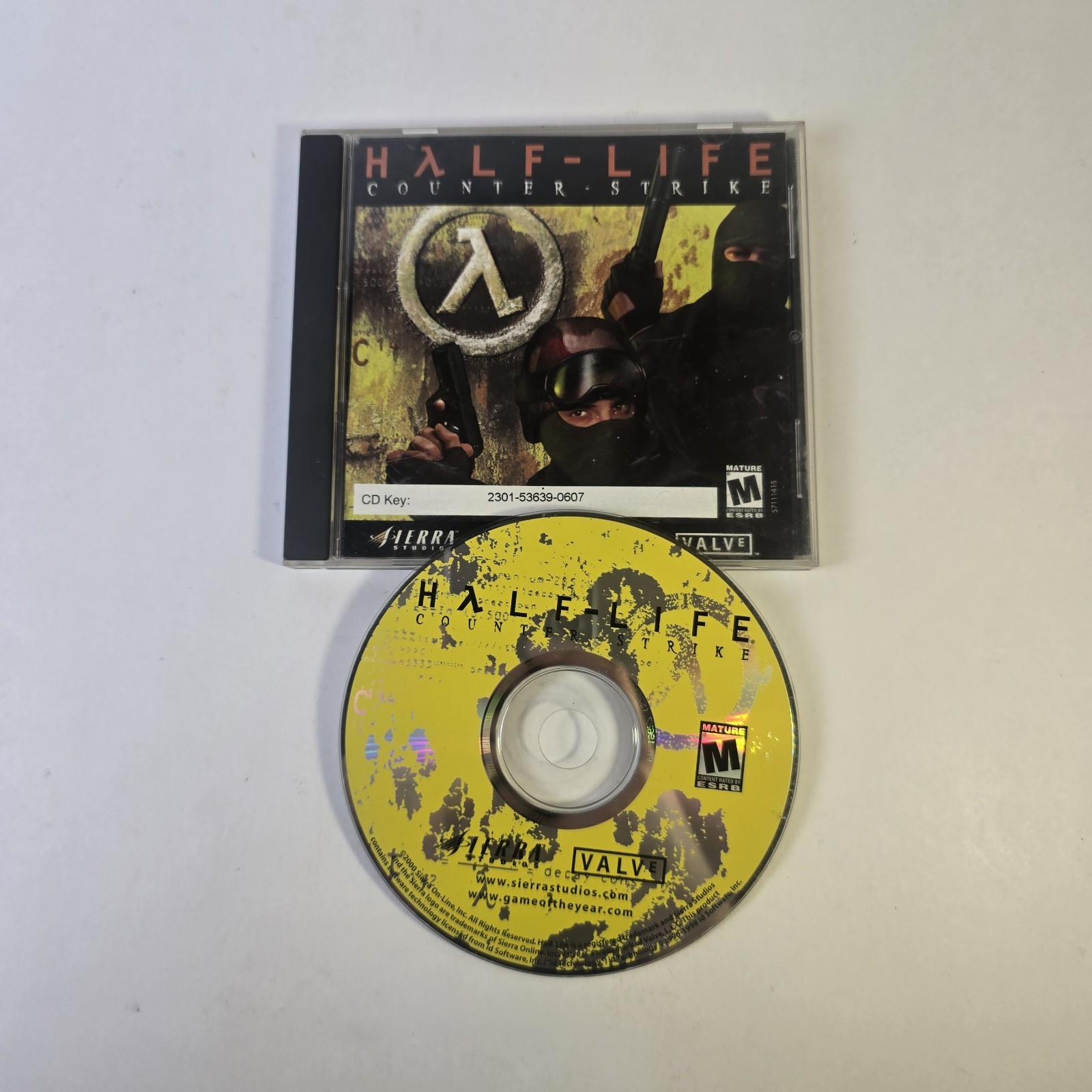 Half-Life Counter-Strike PC CD-ROM Game Sierra Studios Valve M 2000 Shooter