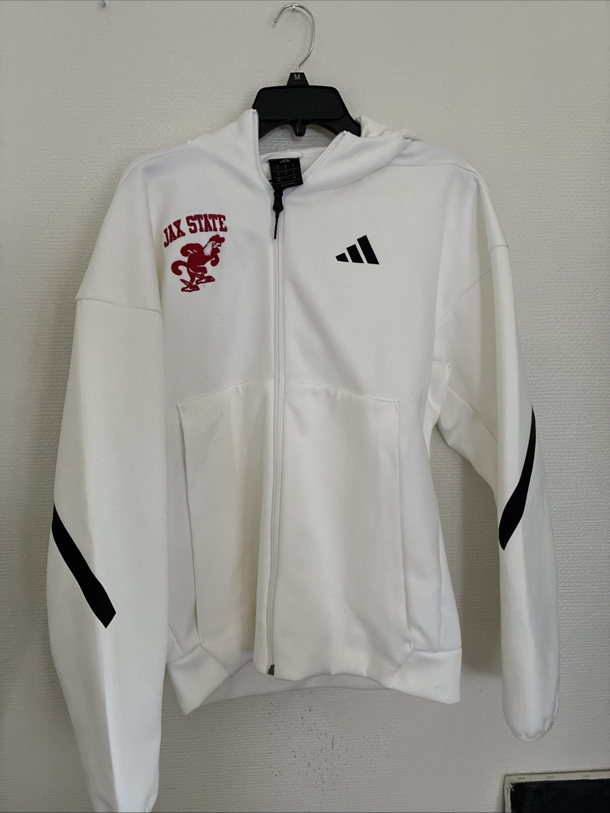 Title: Adidas Jacksonville State  Gamecocks Full-Zip Hoodie - White - Size S