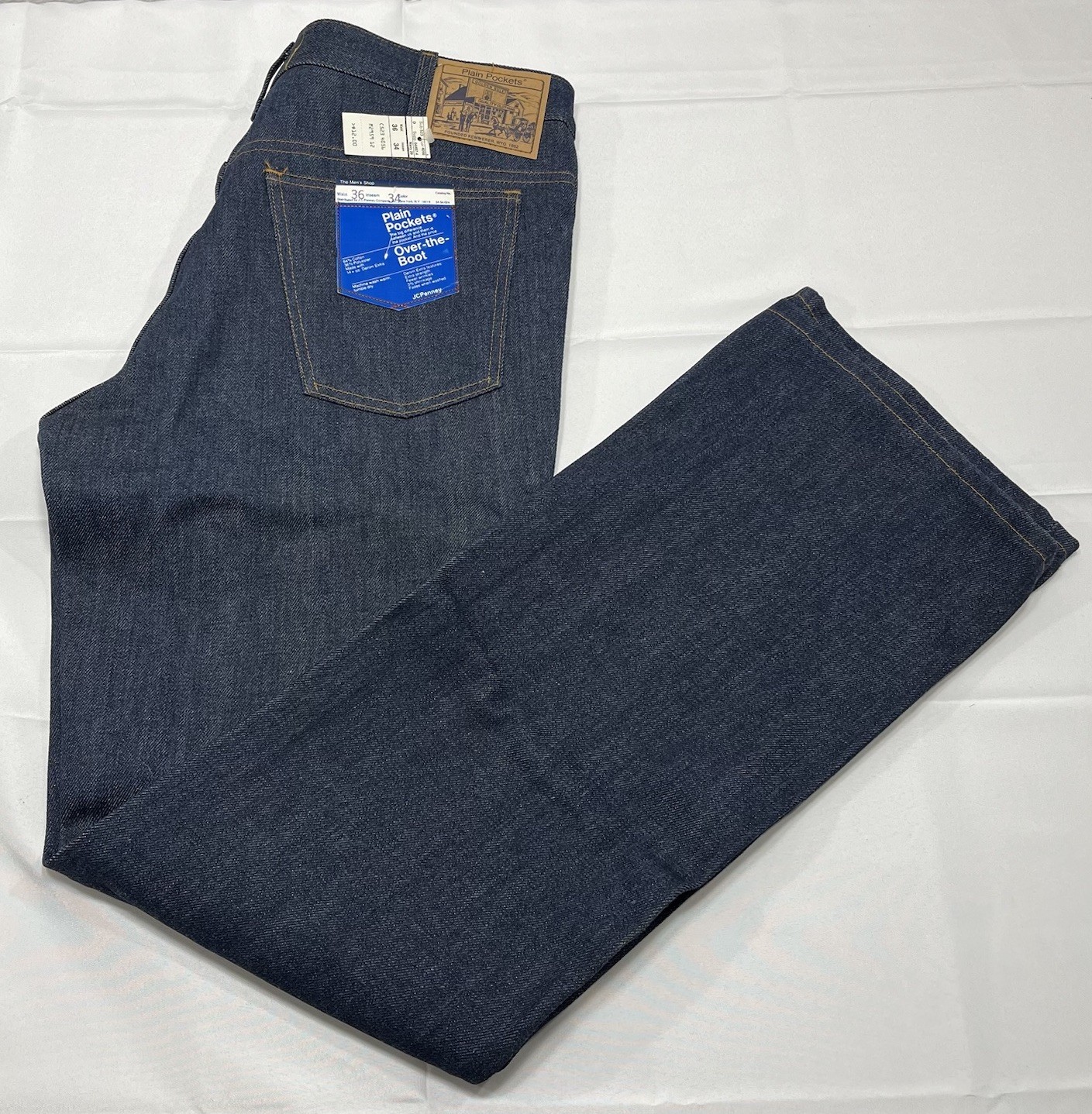 NEW Hercules Vintage 1960s JC Penny Plain Pockets Denim Jeans 36x34 Ad Flashers