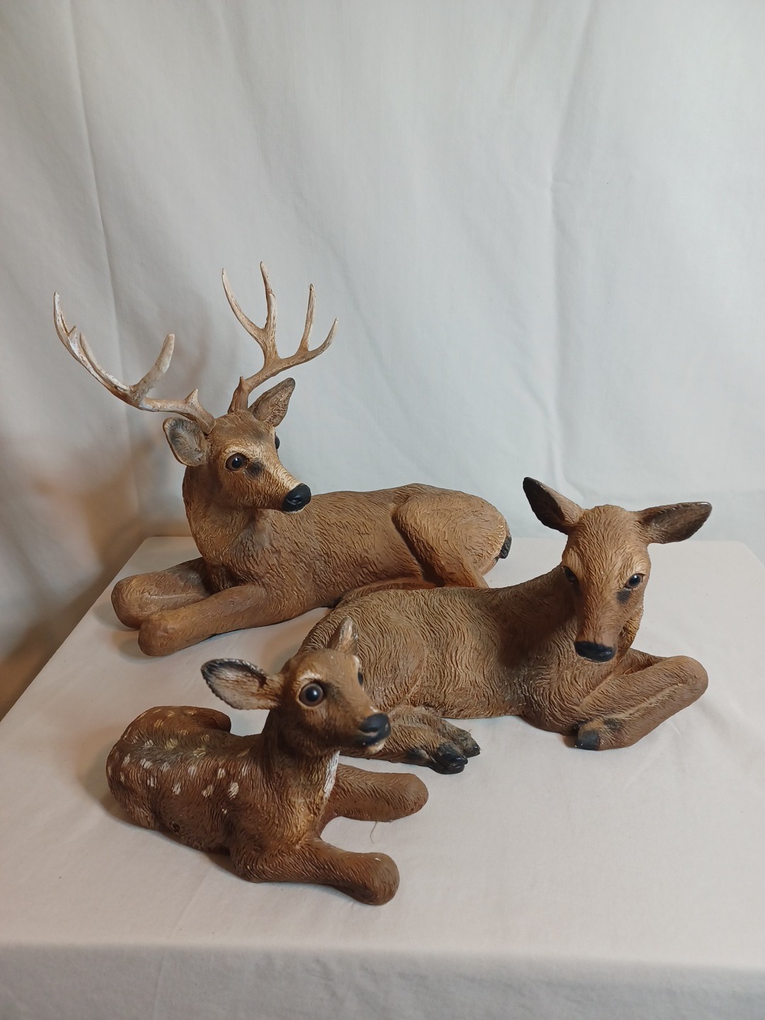 Vintage Homco Deer Family 1984 Buck Doe Fawn Resin Farmhouse Man Cave Cabin USA Vintage Homco Deer Family 1984 Buck Doe Fawn Resin Farmhouse Man Cave Cabin USA
