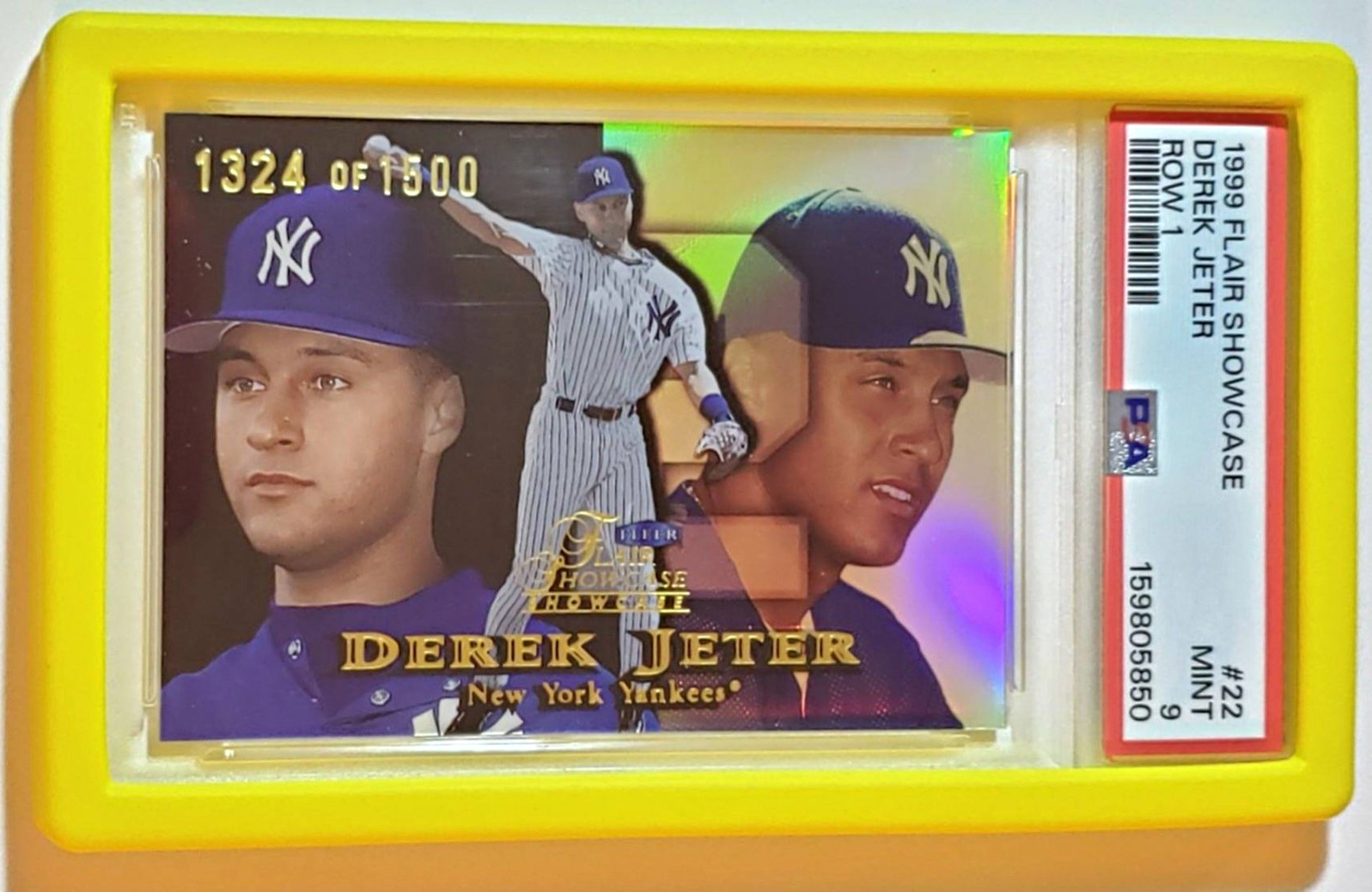 DEREK JETER 1999 FLAIR SHOWCASE ROW 1 PARALLEL PSA 9 💎 /1500 RARE N.Y YANKEES🔥