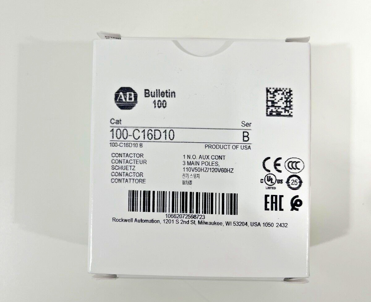 Allen-Bradley 100-C16D10 AB 100C16D10 Contactor 16A 120V Fast delivery