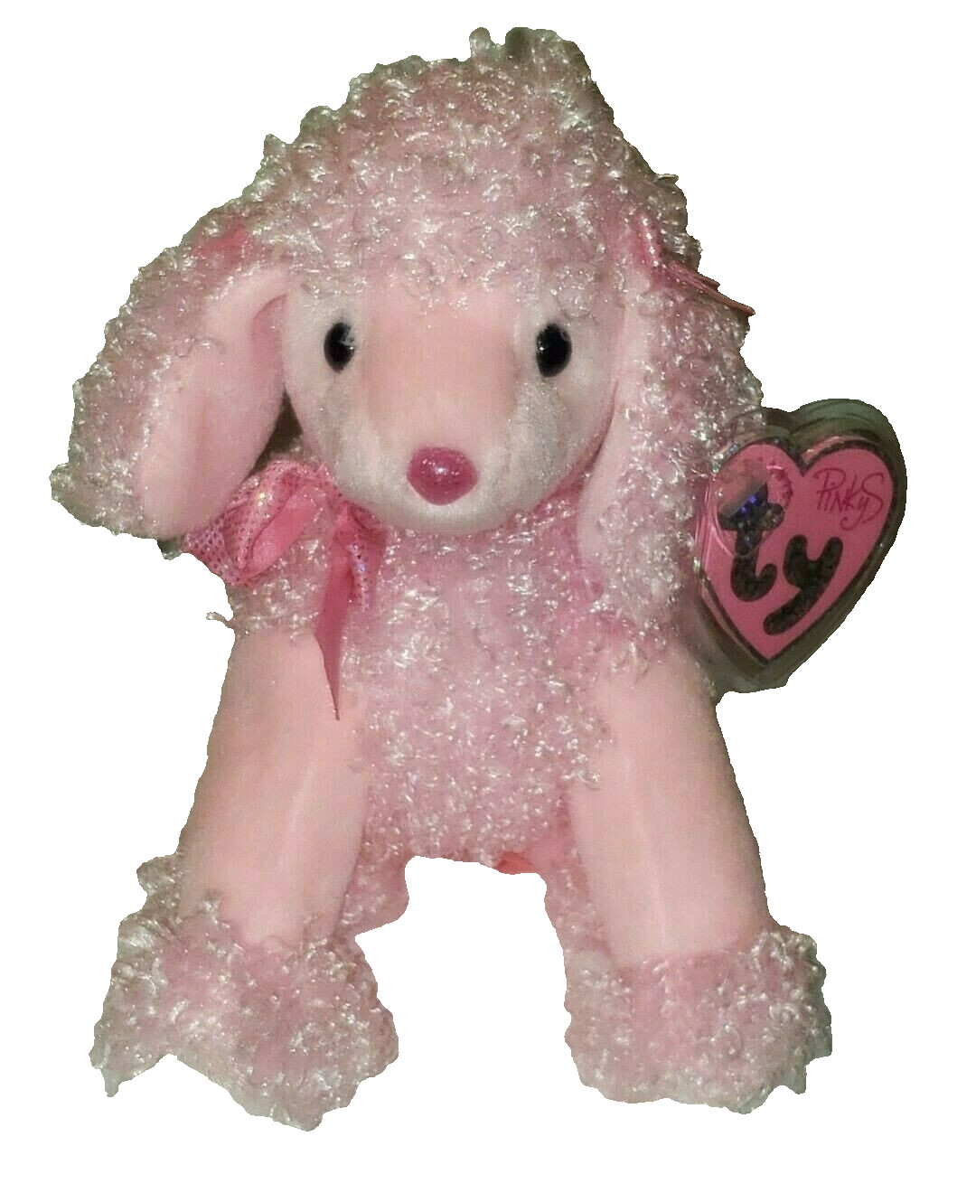Ty Pinkys Beanie Baby - PINKY POO the Pink Poodle Dog 7\