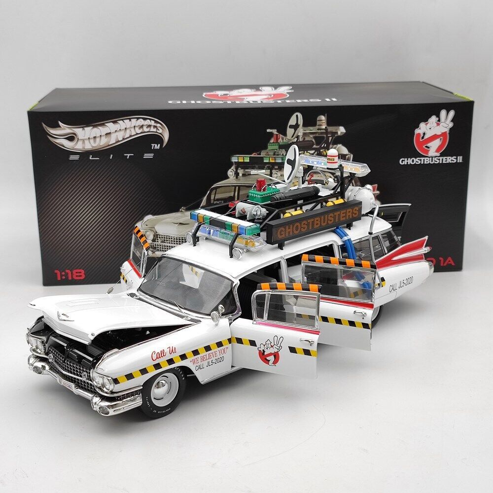1/18 HOT WHEELS Cadillac Ghostbusters II ECTO 1A Elite X5470 Diecast Model Car