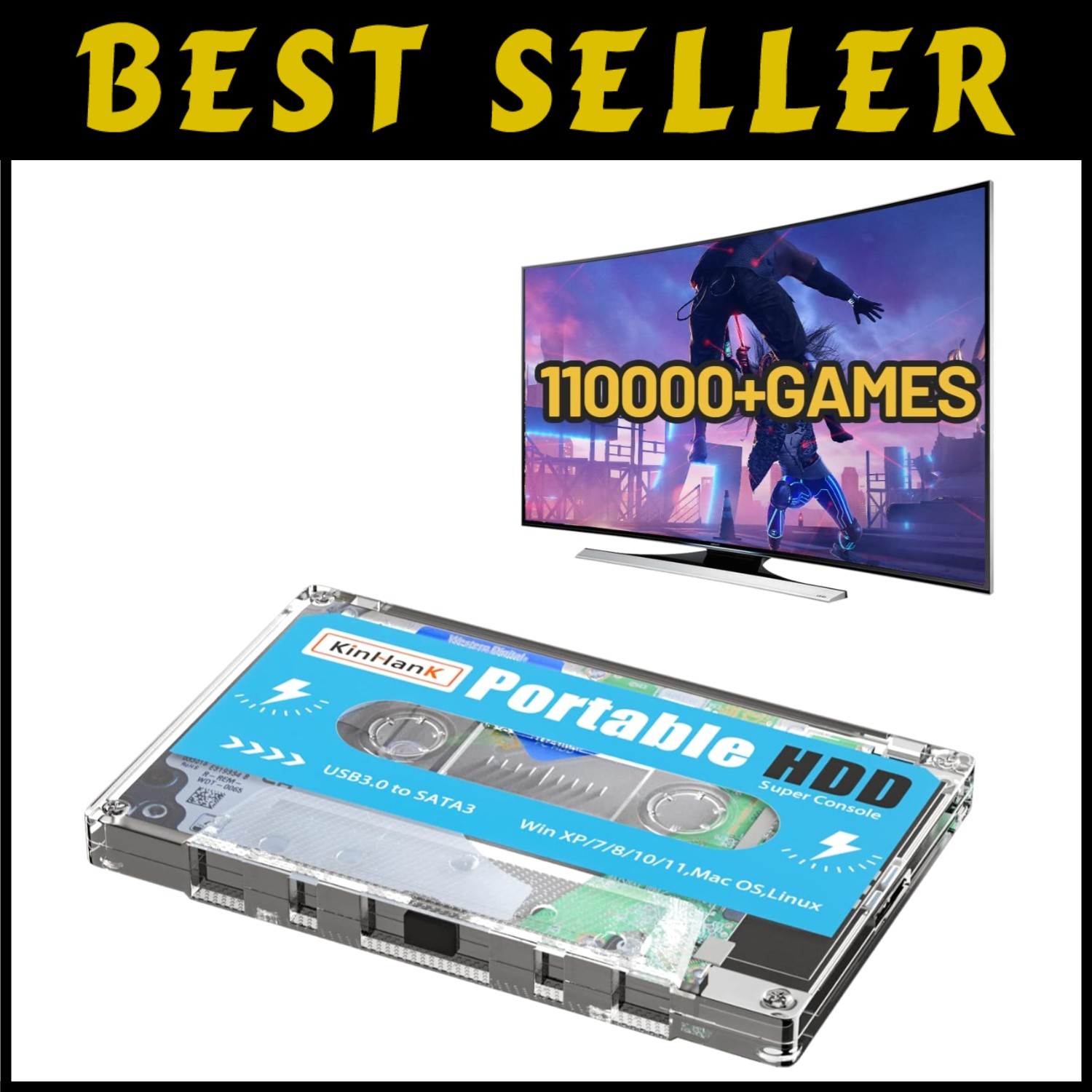 Pre-loaded 110,000+ Games on Portable Drive~-