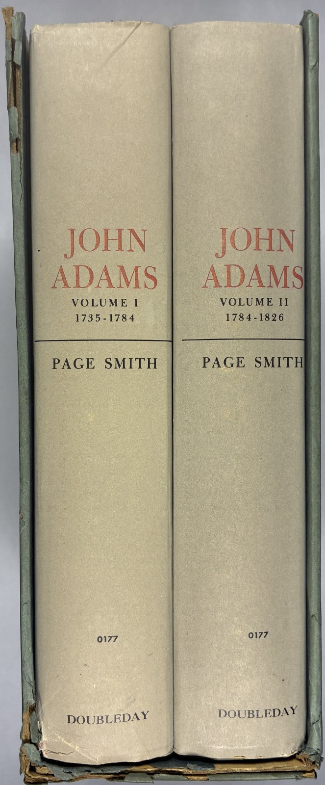 JOHN ADAMS. Vintage 1962 2 Vol Box Set. First Edition. Page Smith. Illustrated.